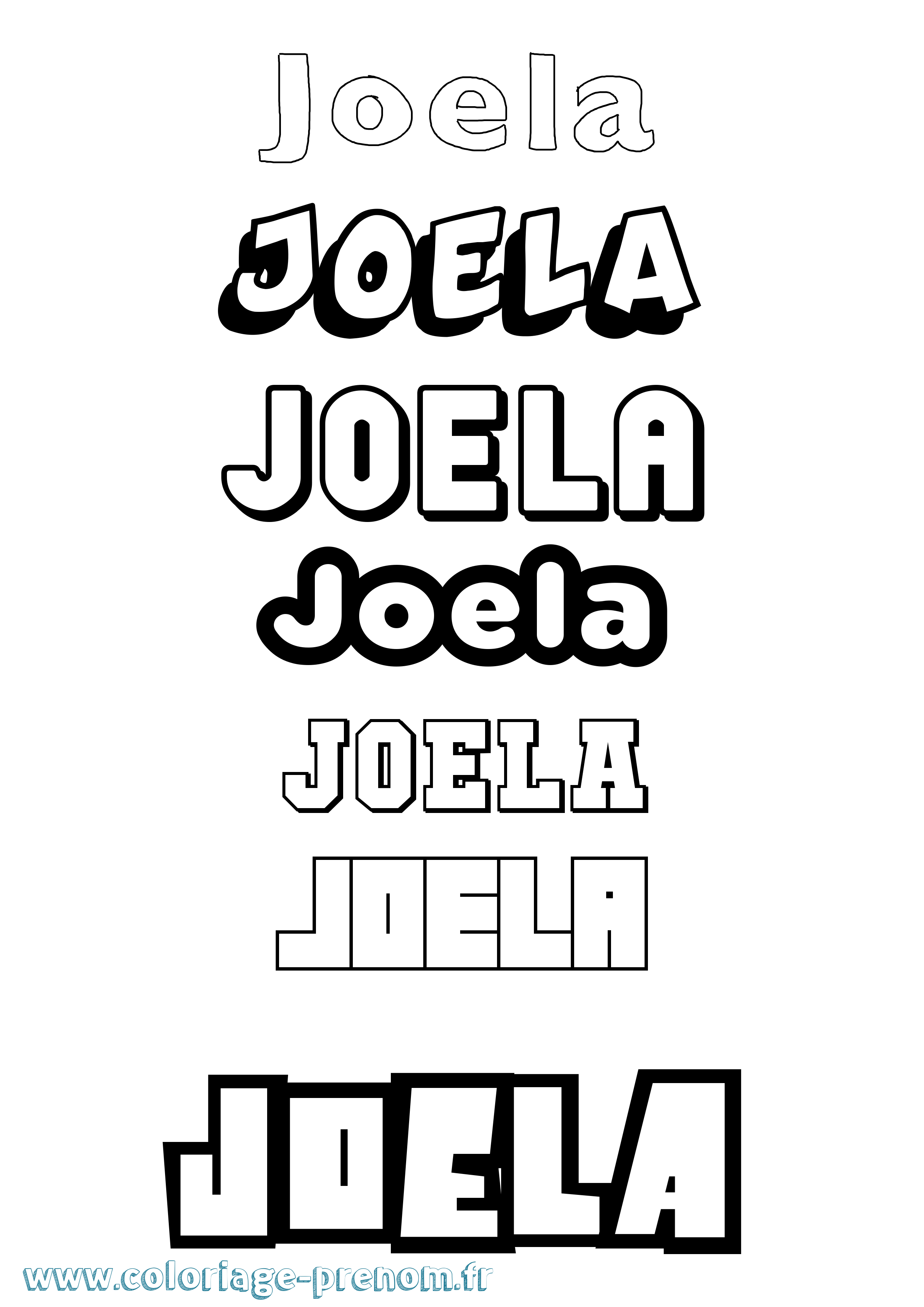 Coloriage Joela Simple Coloriage prénom Joela Simple