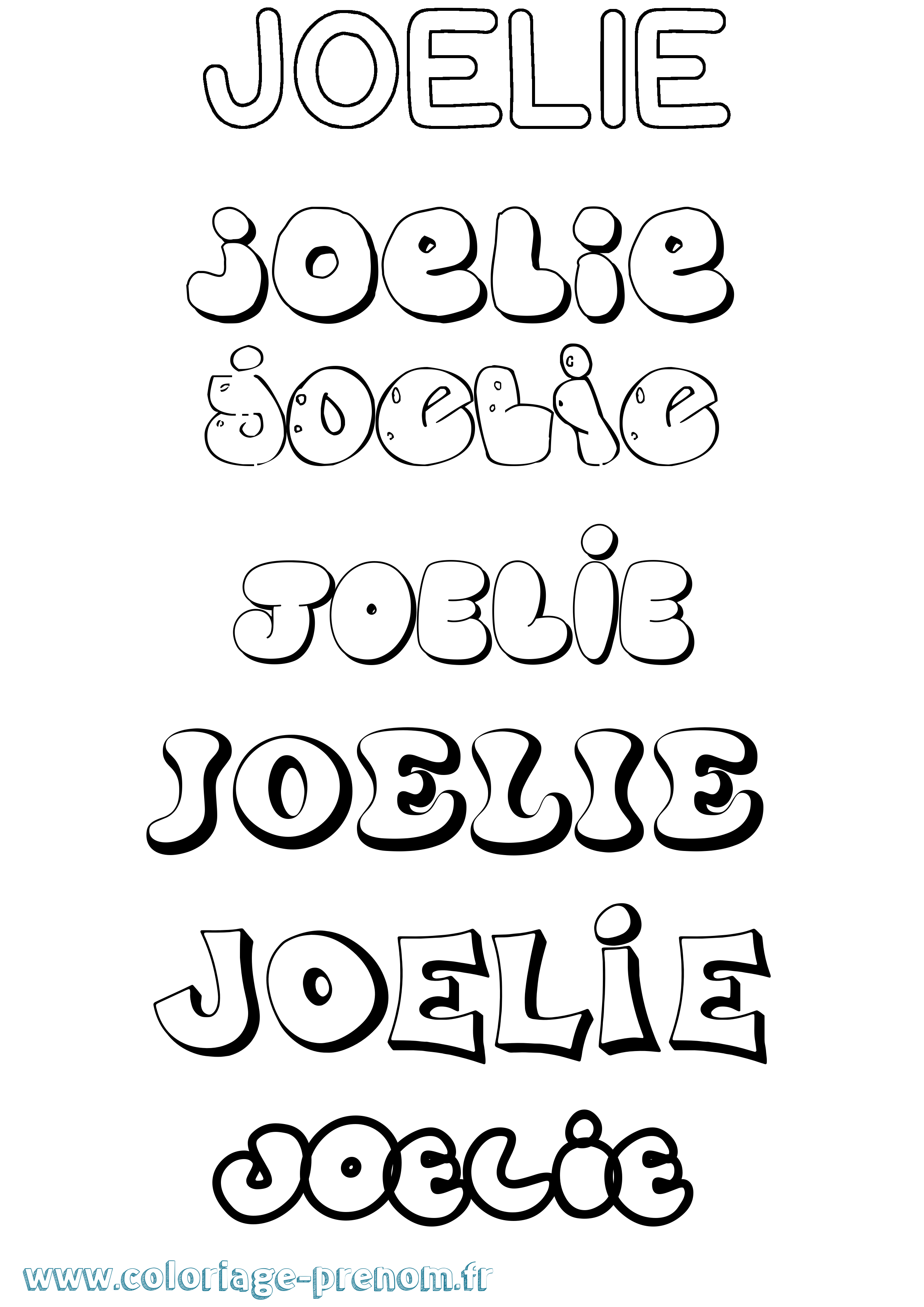 Coloriage Joelie Bubble Coloriage prénom Joelie Bubble