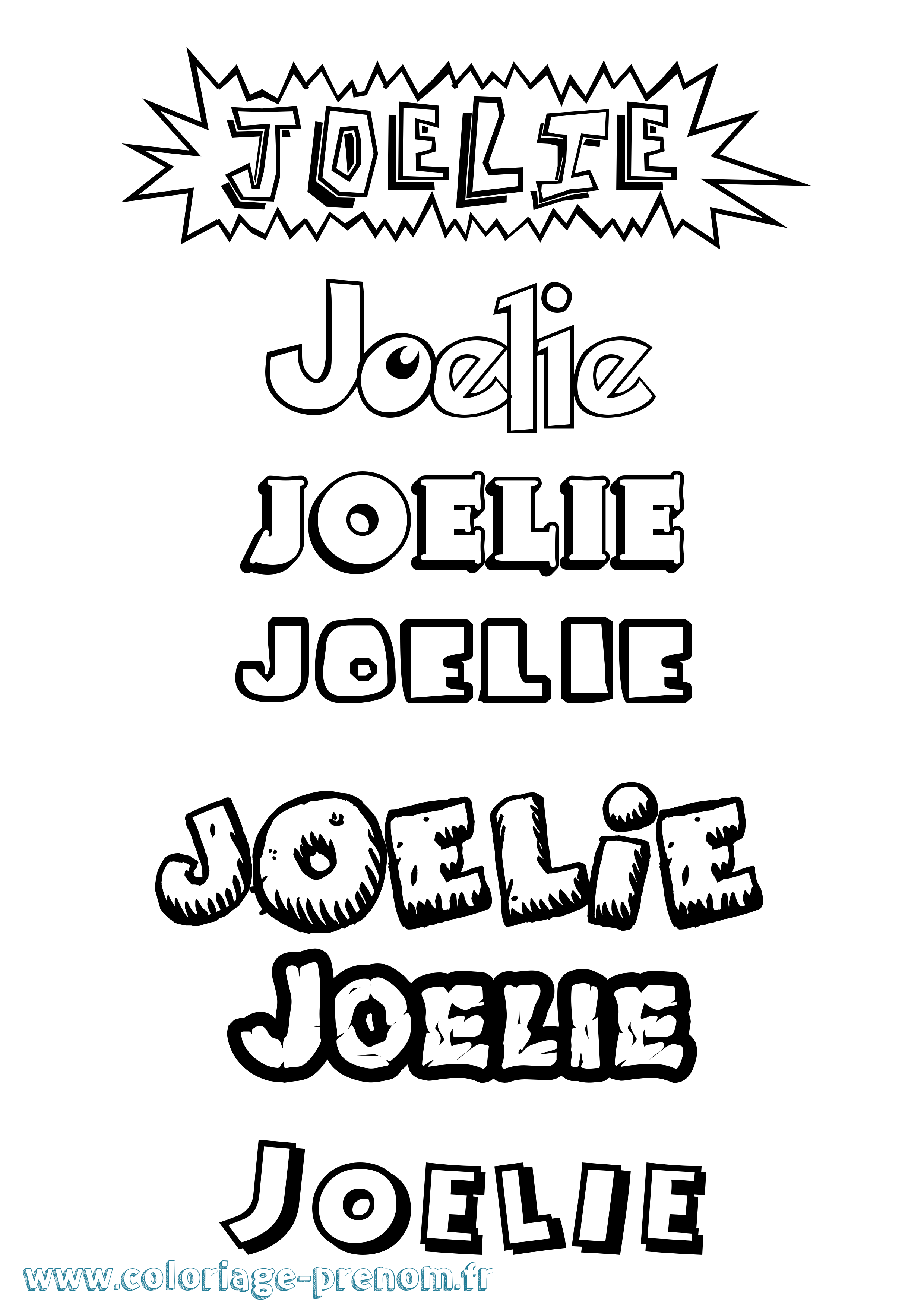 Coloriage Joelie Dessin Animé Coloriage prénom Joelie Dessin Animé