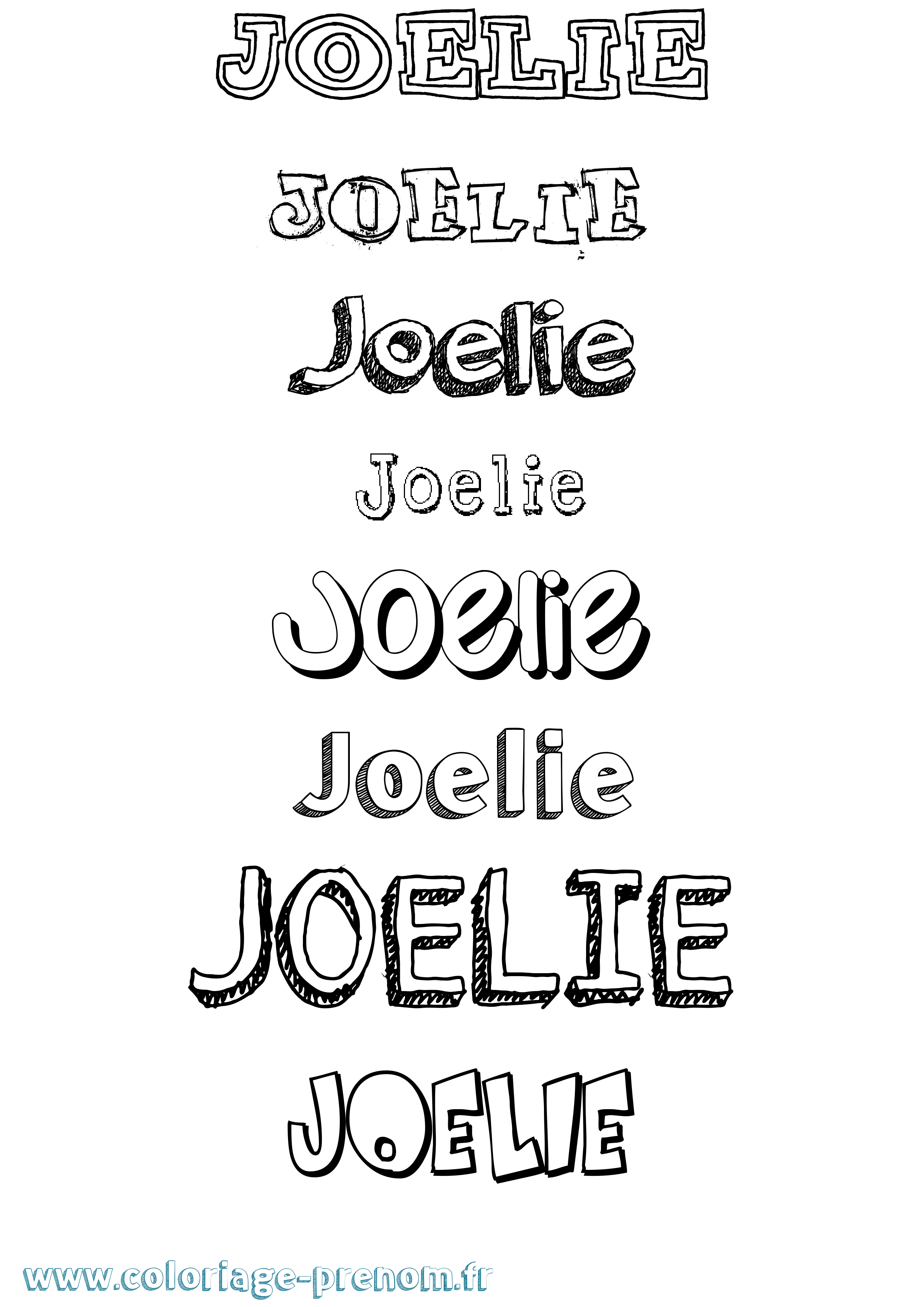 Coloriage Joelie Dessiné Coloriage prénom Joelie Dessiné