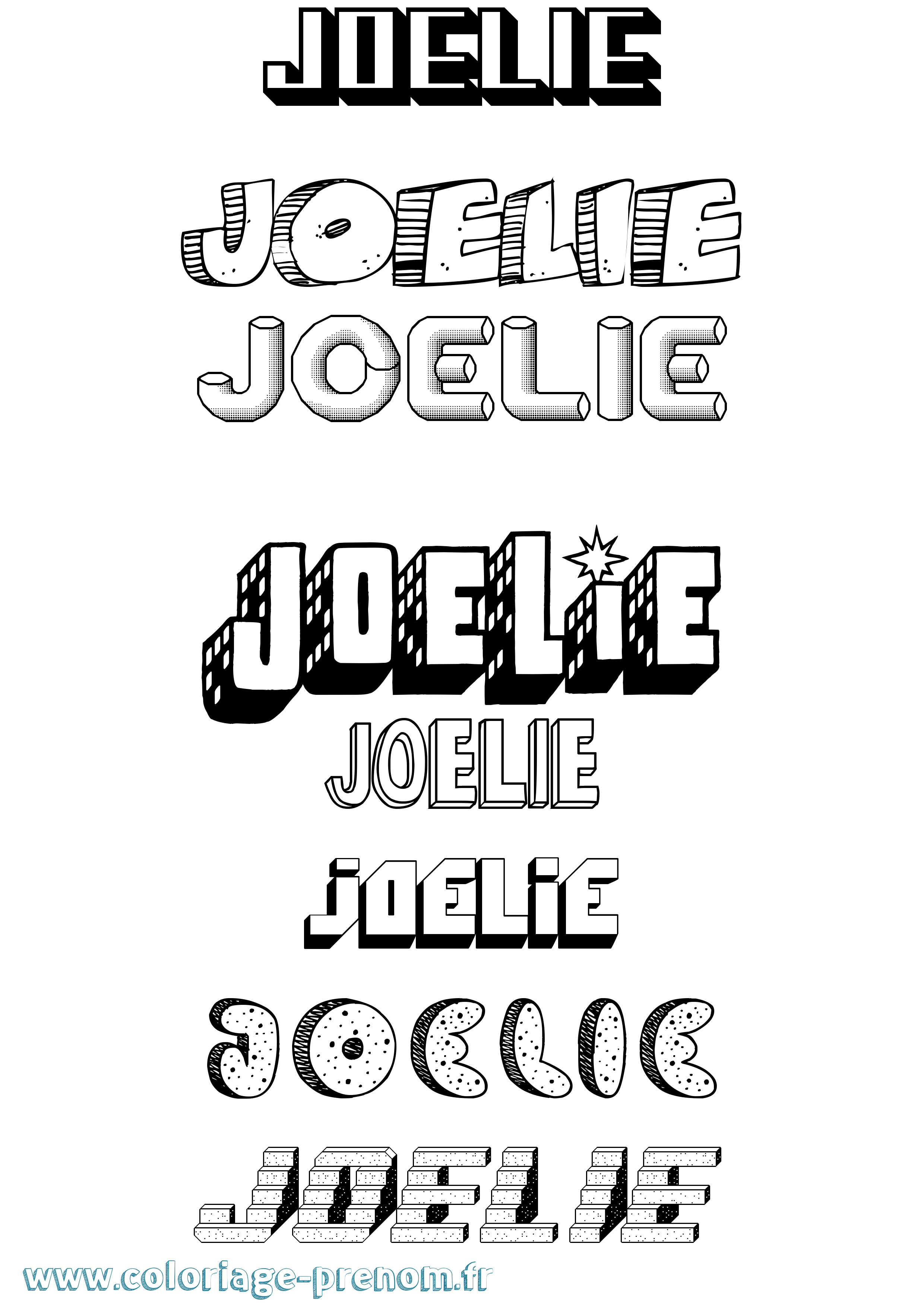 Coloriage Joelie Effet 3D Coloriage prénom Joelie Effet 3D