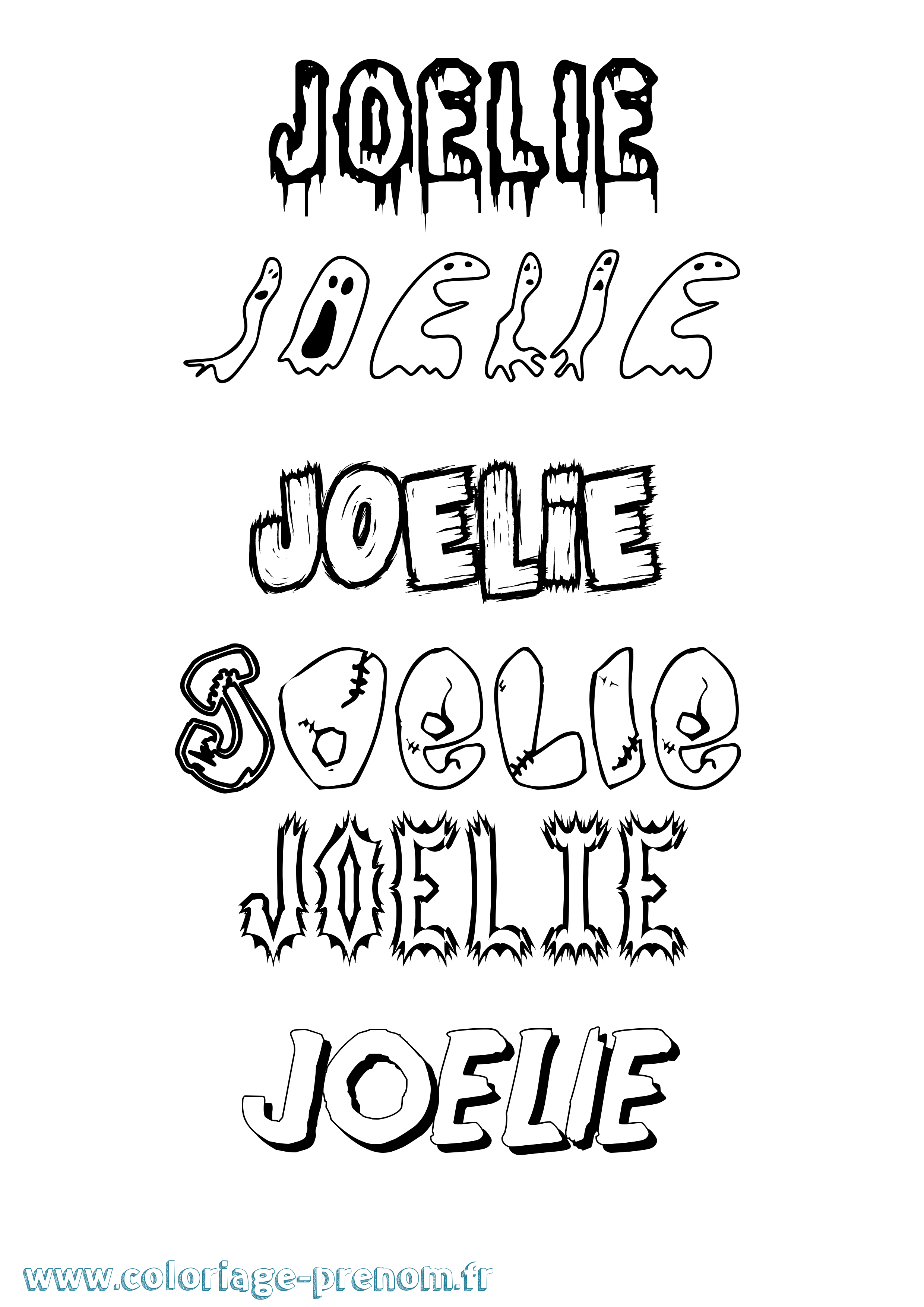 Coloriage Joelie Frisson Coloriage prénom Joelie Frisson