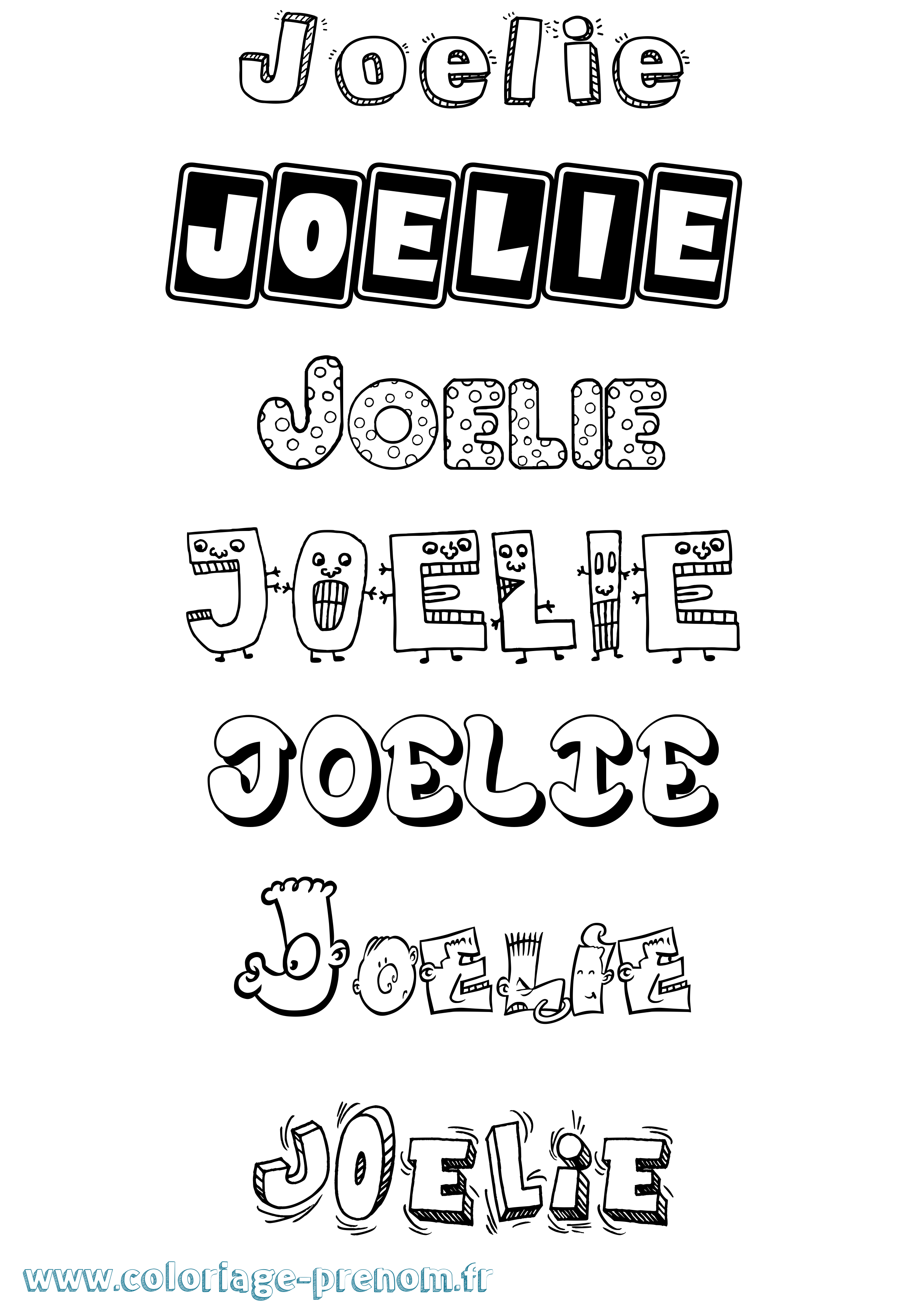 Coloriage Joelie Fun Coloriage prénom Joelie Fun