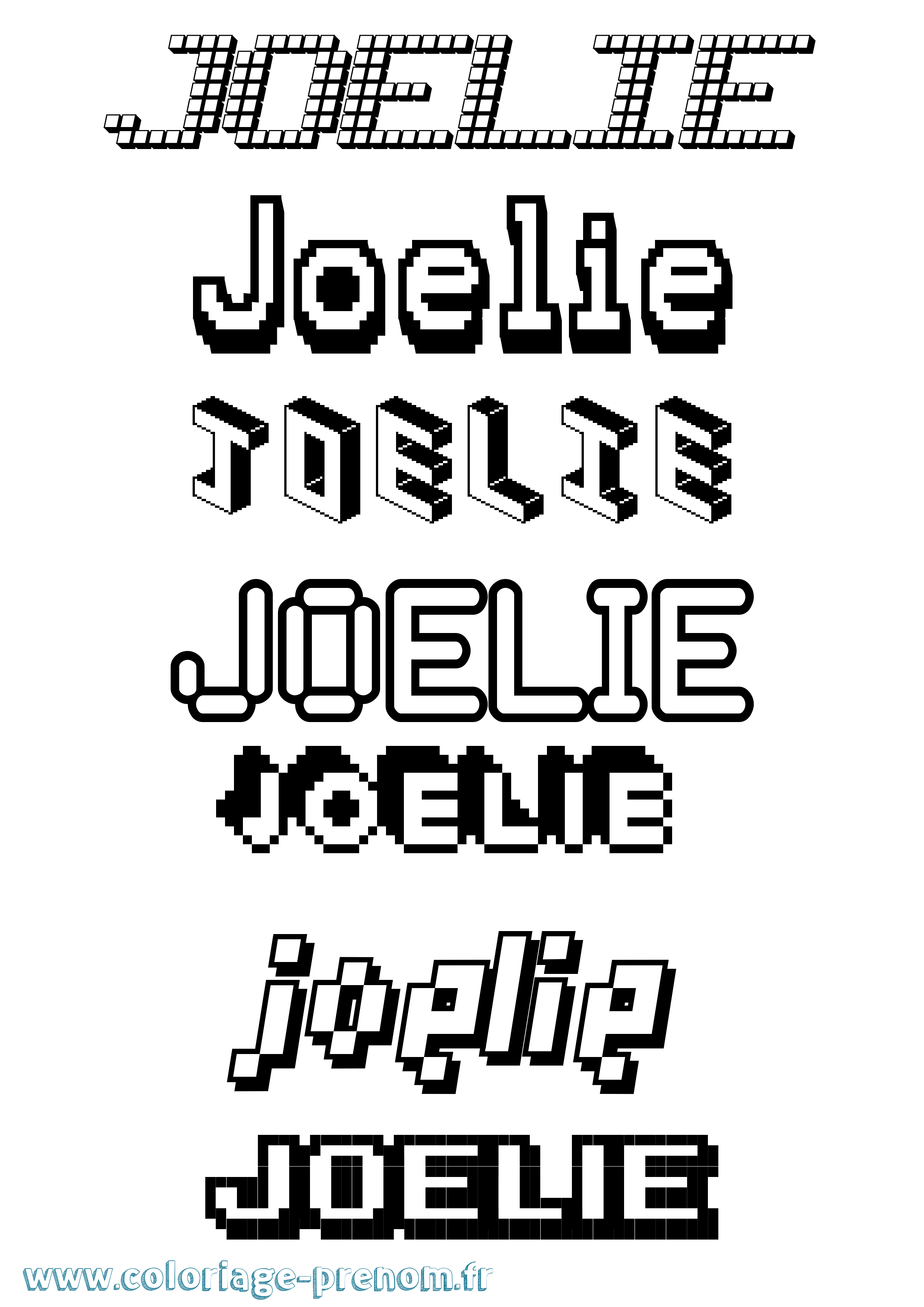 Coloriage Joelie Pixel Coloriage prénom Joelie Pixel