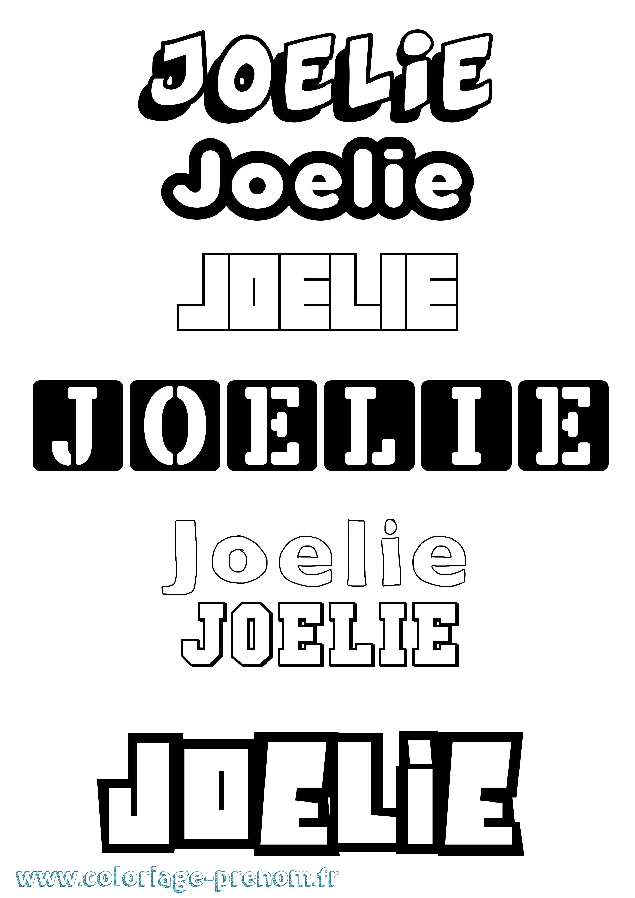 Coloriage Joelie Simple Coloriage prénom Joelie Simple