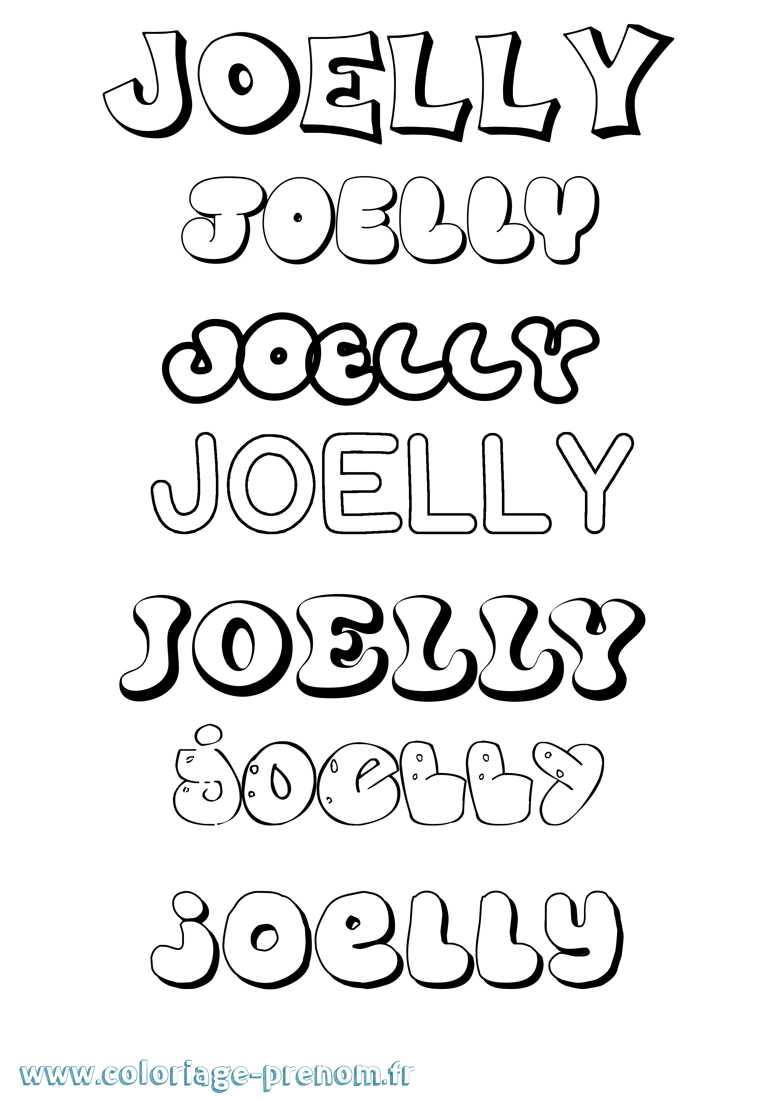 Coloriage Joelly Bubble Coloriage prénom Joelly Bubble