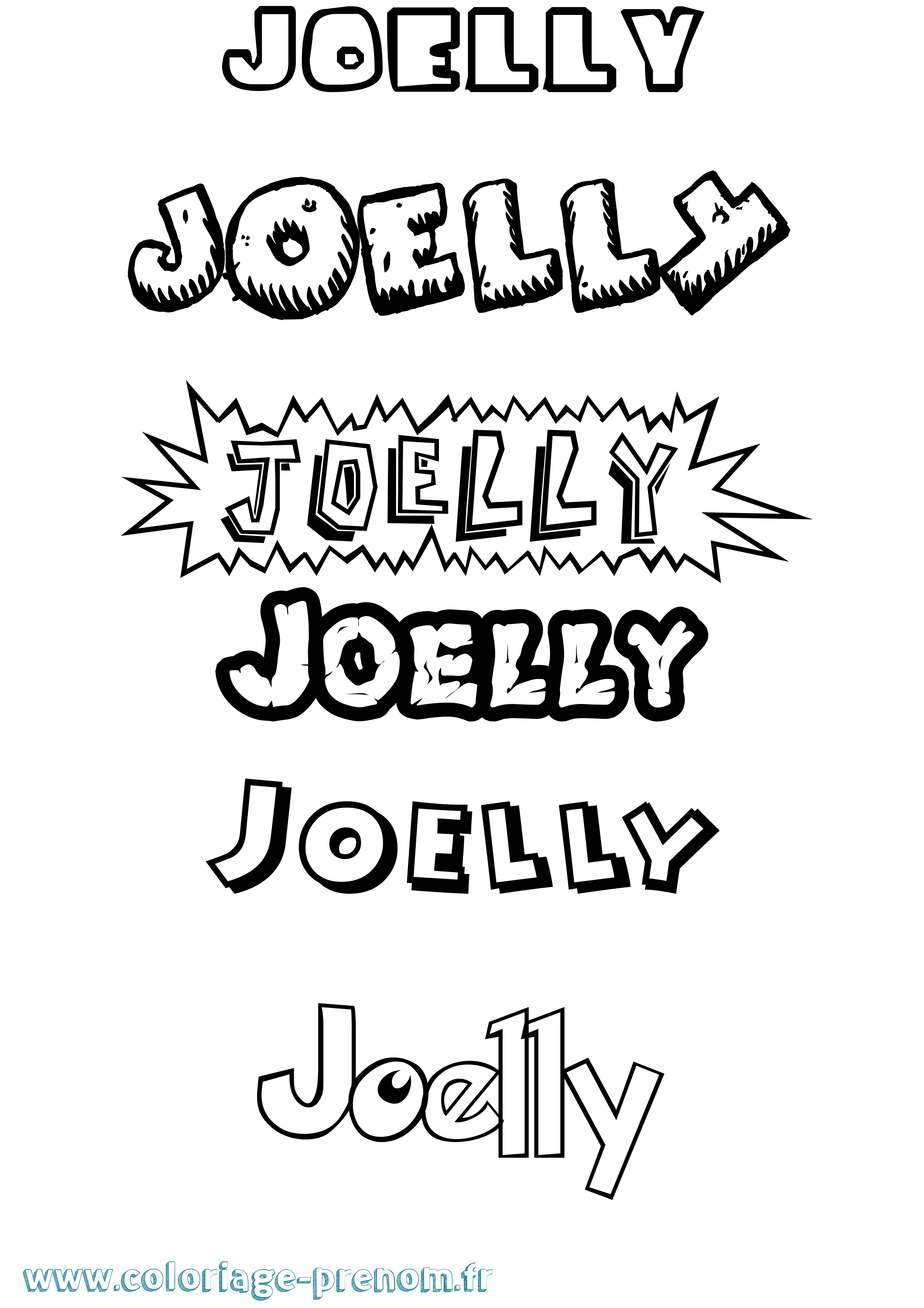 Coloriage Joelly Dessin Animé Coloriage prénom Joelly Dessin Animé