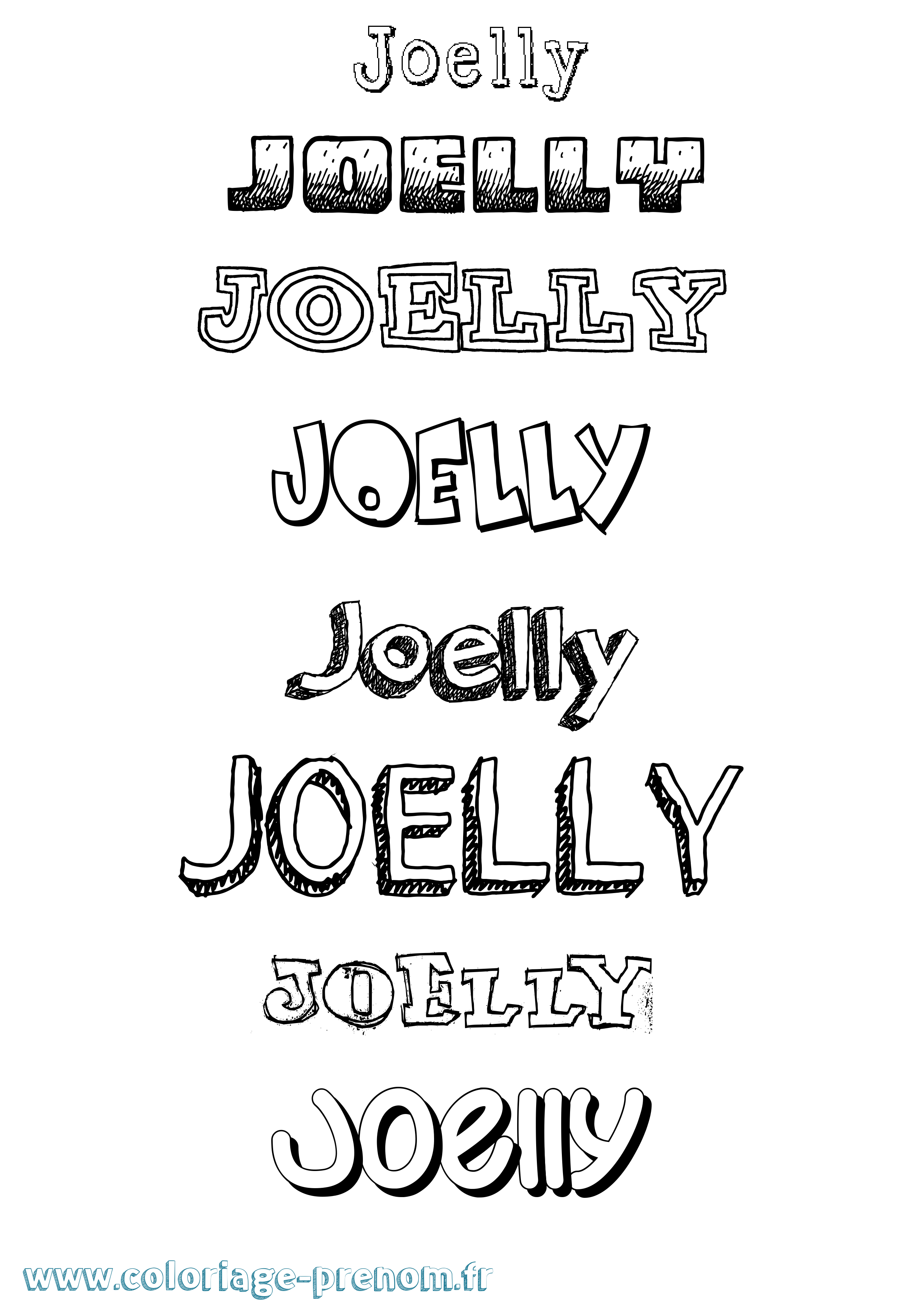 Coloriage Joelly Dessiné Coloriage prénom Joelly Dessiné