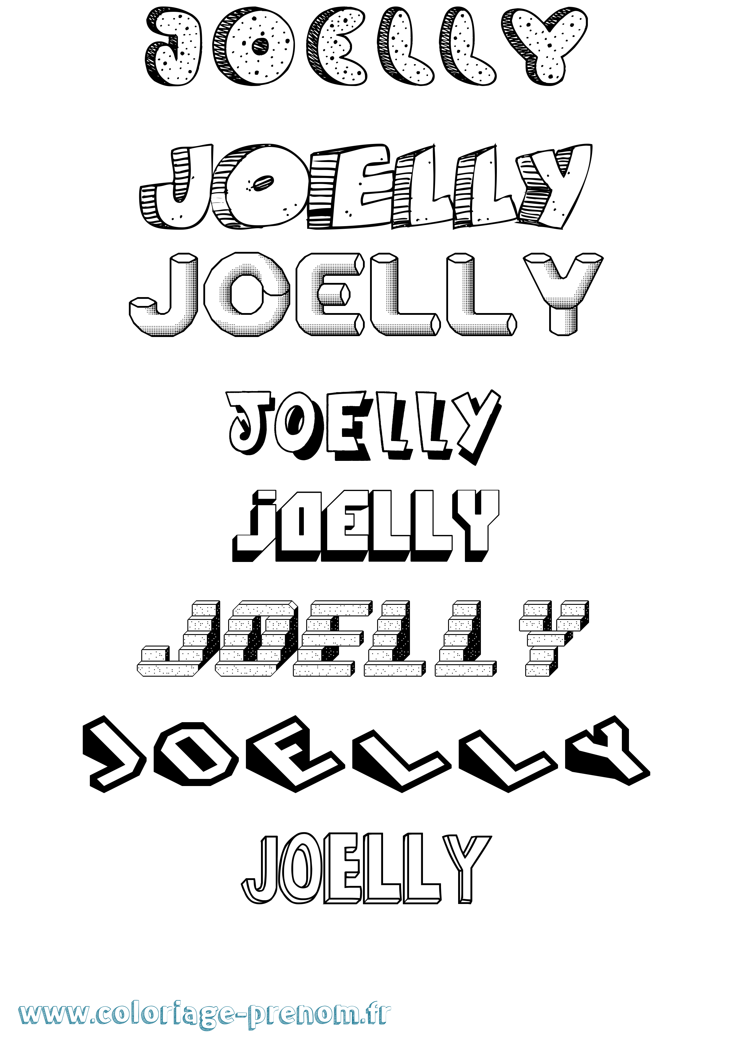 Coloriage Joelly Effet 3D Coloriage prénom Joelly Effet 3D