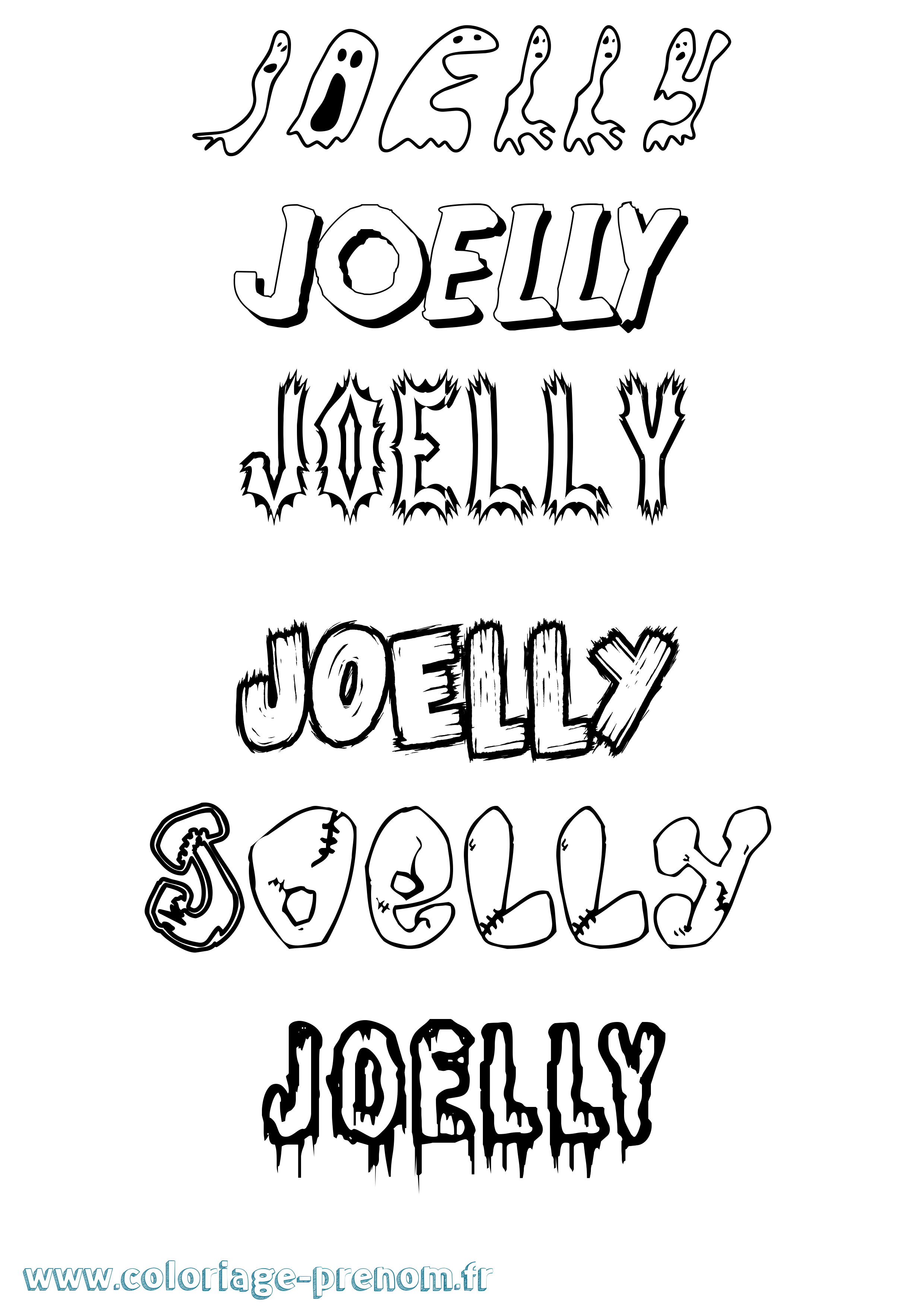 Coloriage Joelly Frisson Coloriage prénom Joelly Frisson