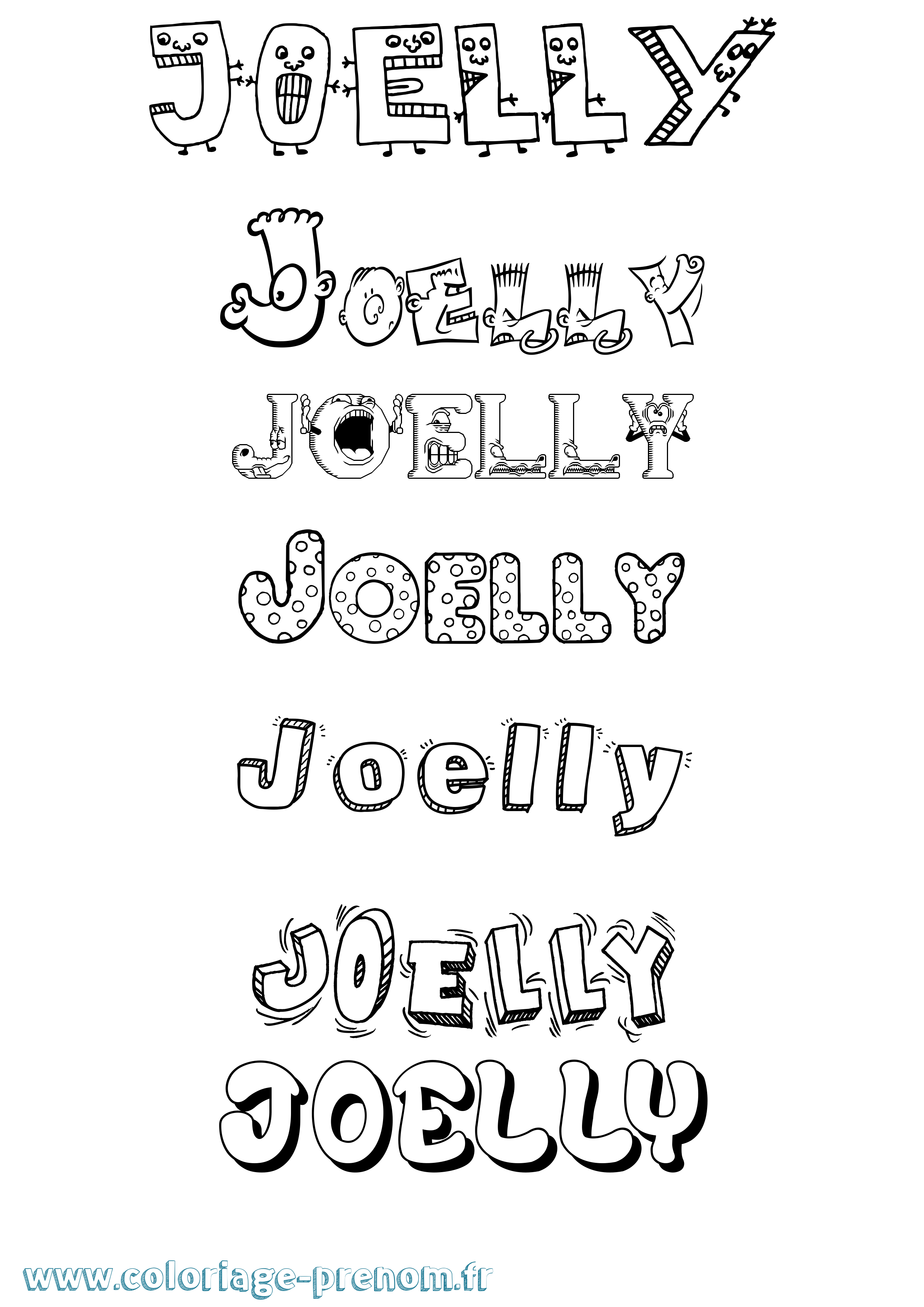 Coloriage Joelly Fun Coloriage prénom Joelly Fun