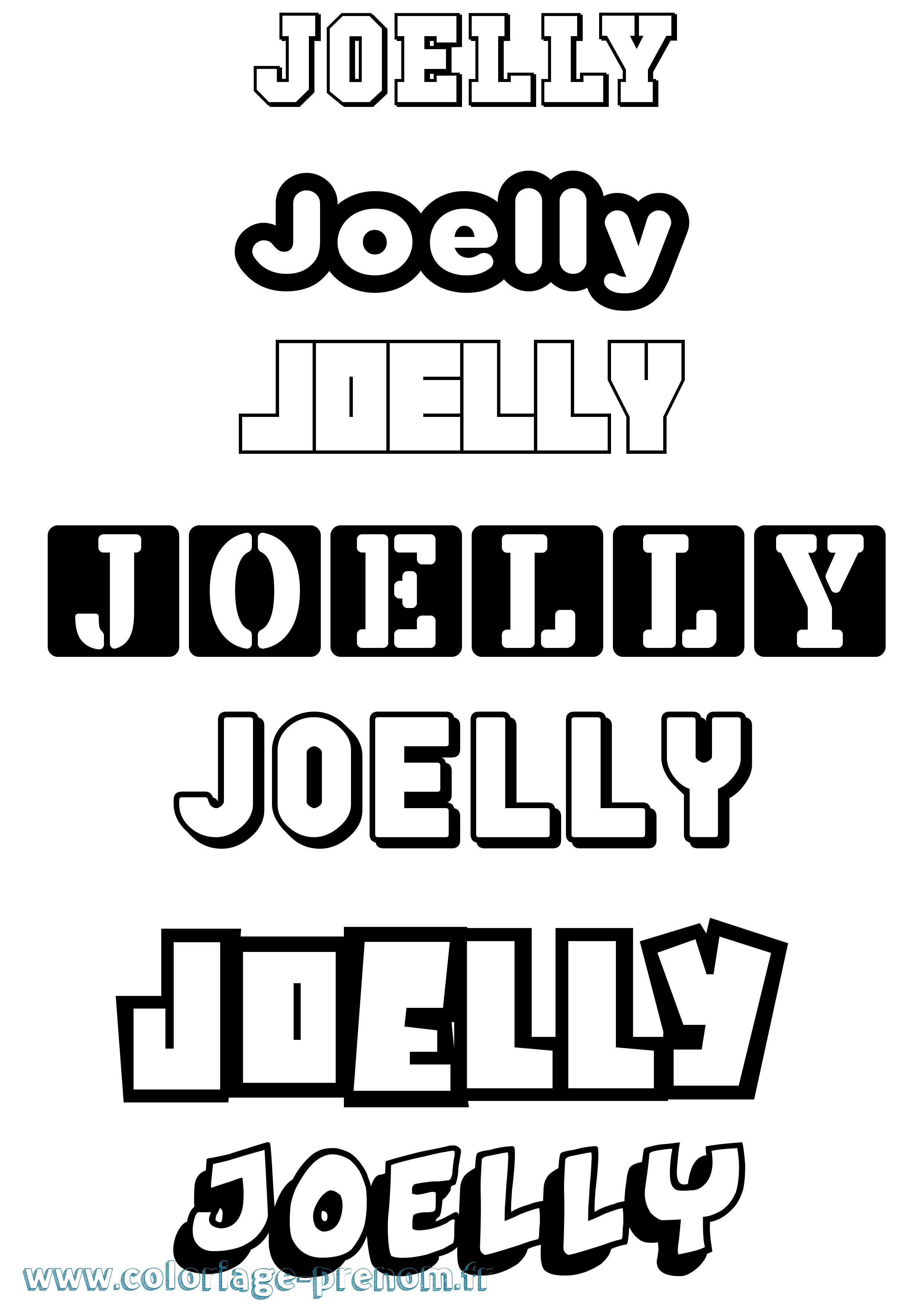 Coloriage Joelly Simple Coloriage prénom Joelly Simple