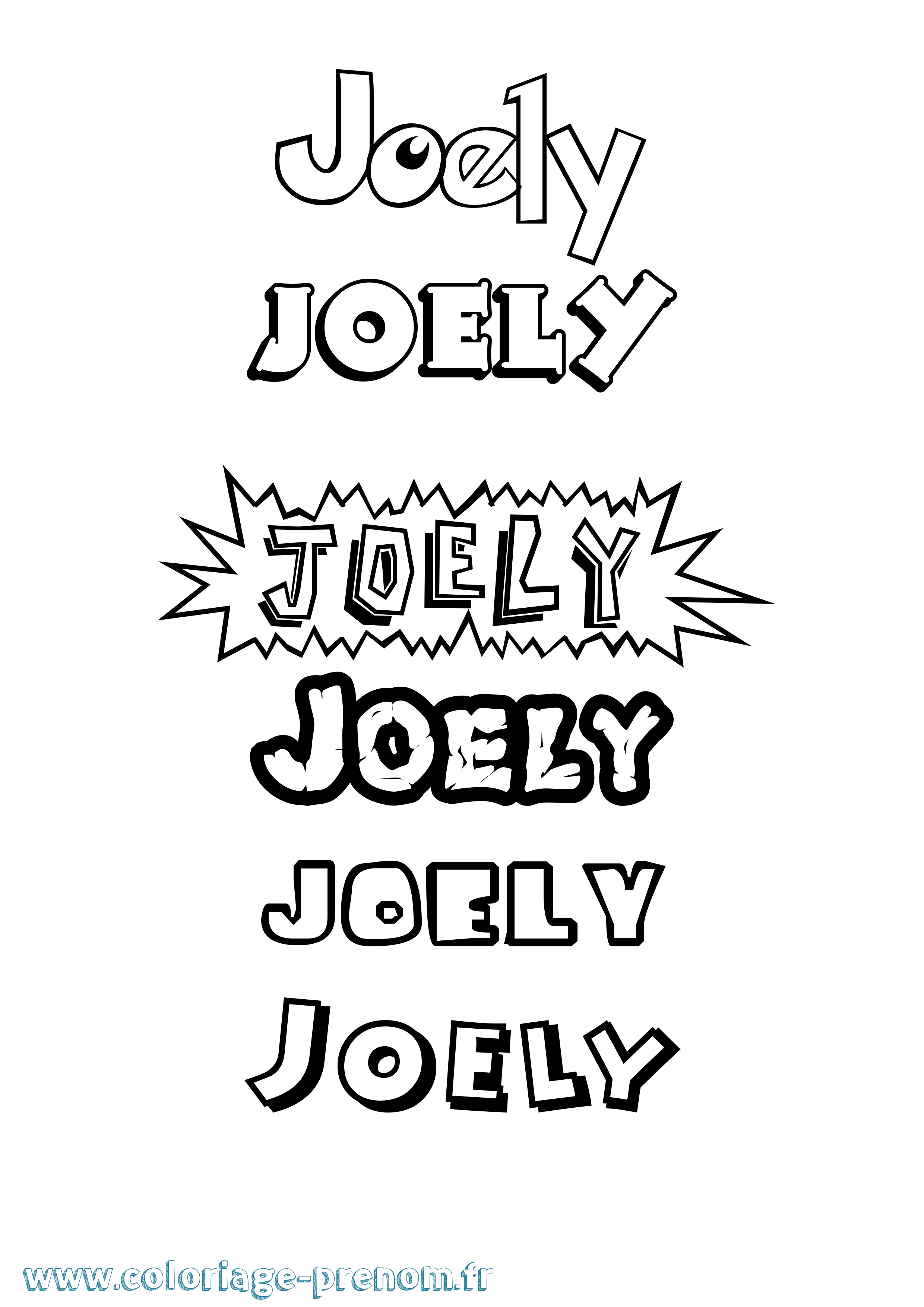 Coloriage Joely Dessin Animé Coloriage prénom Joely Dessin Animé
