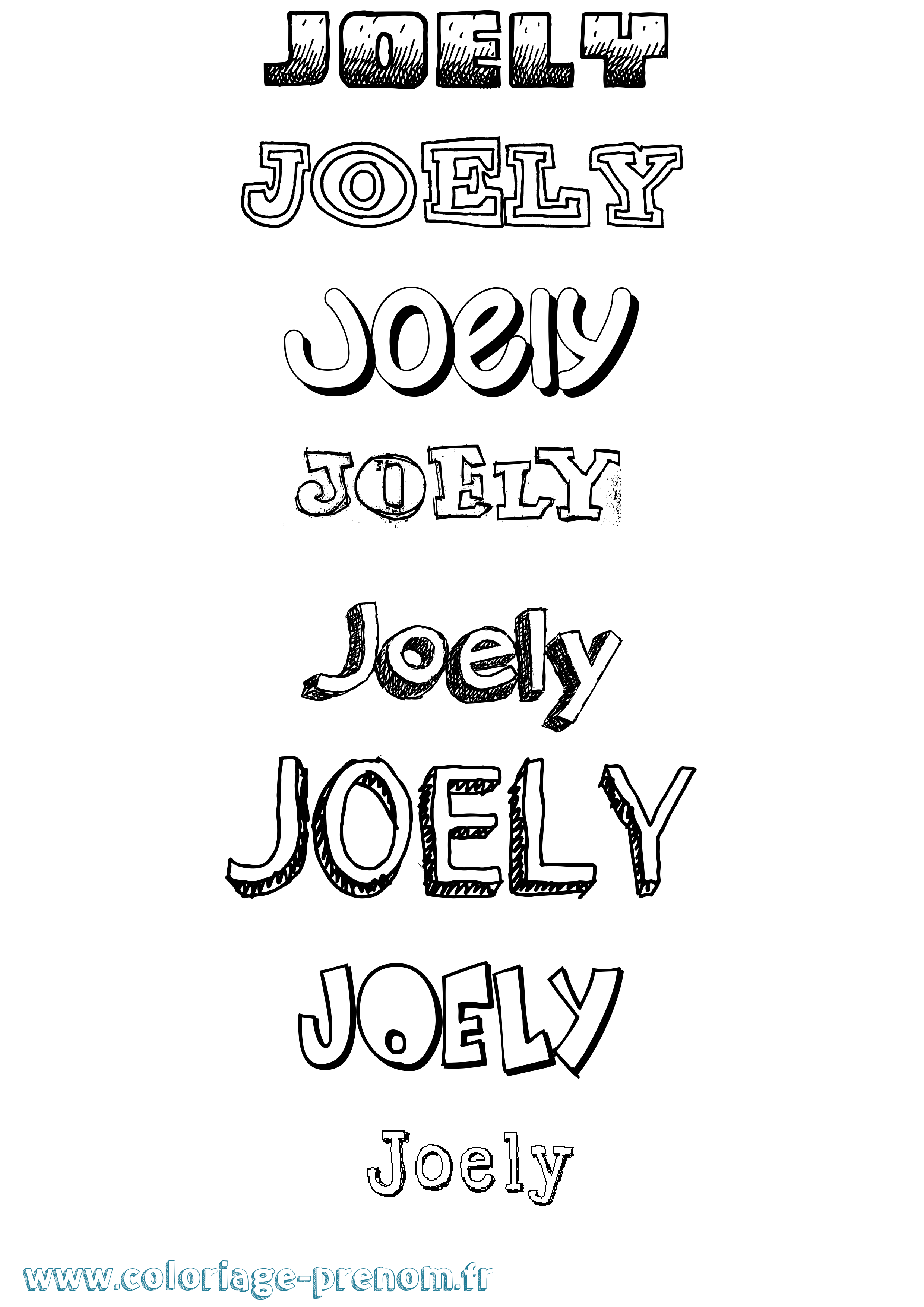 Coloriage Joely Dessiné Coloriage prénom Joely Dessiné
