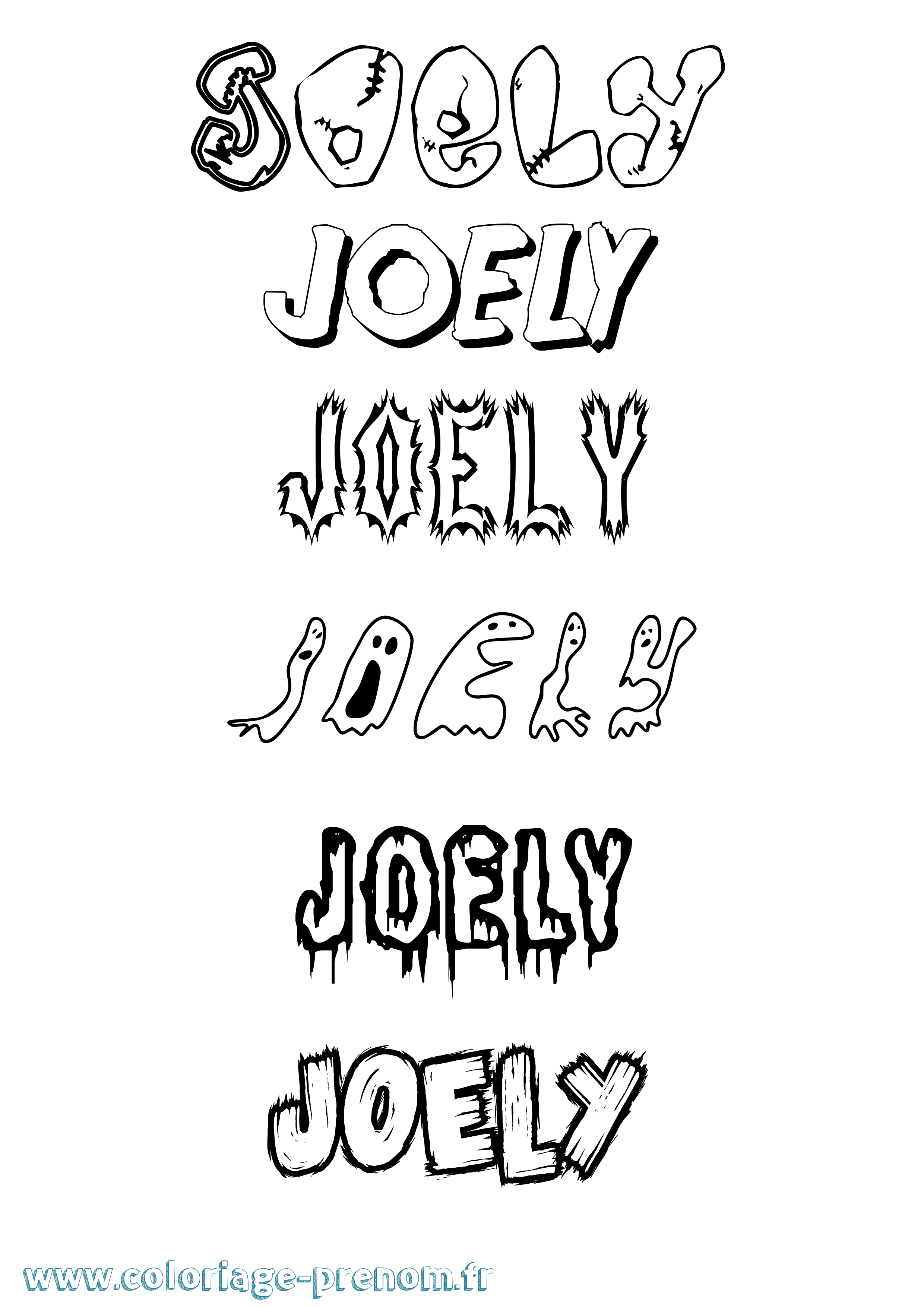 Coloriage Joely Frisson Coloriage prénom Joely Frisson