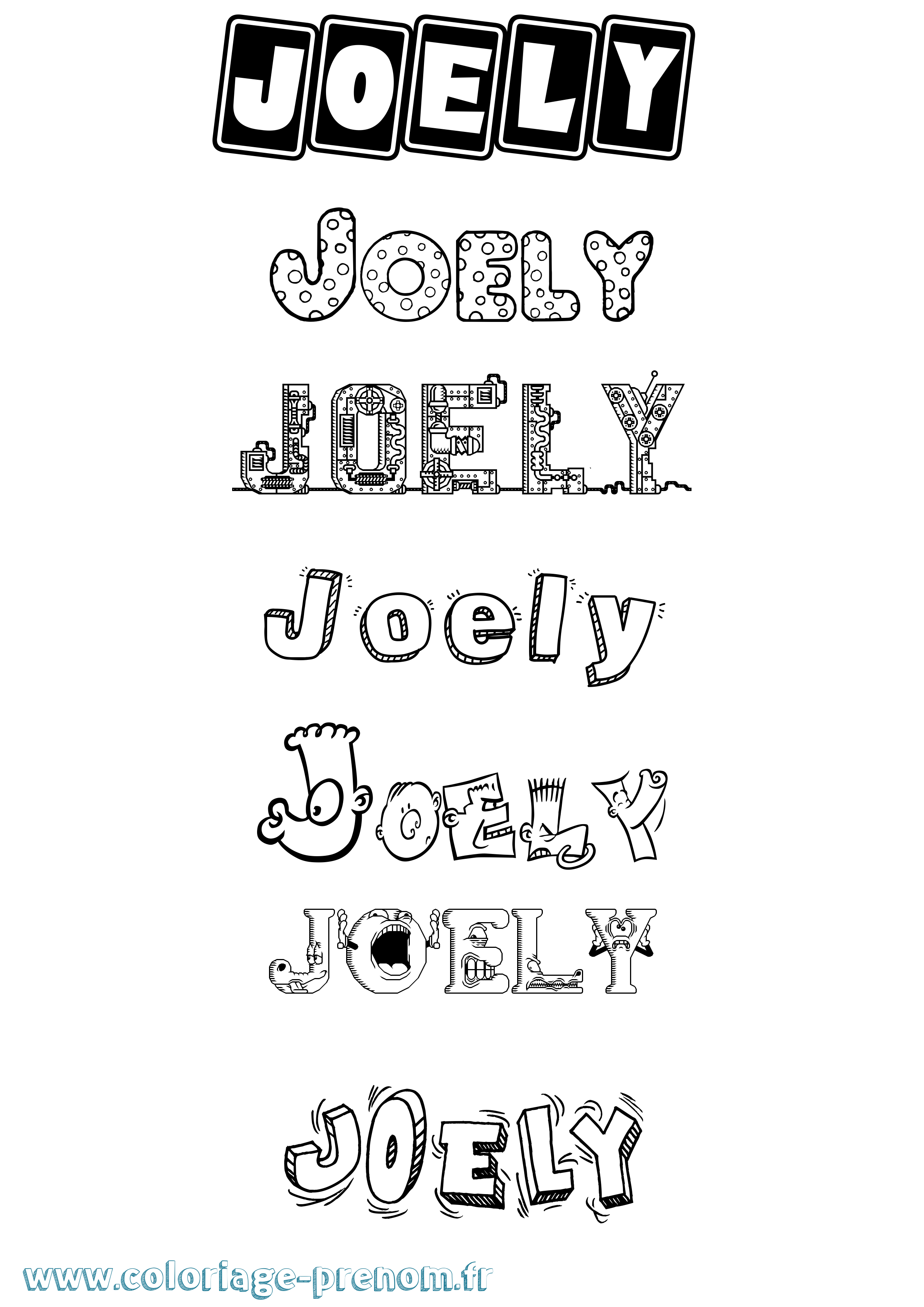 Coloriage Joely Fun Coloriage prénom Joely Fun
