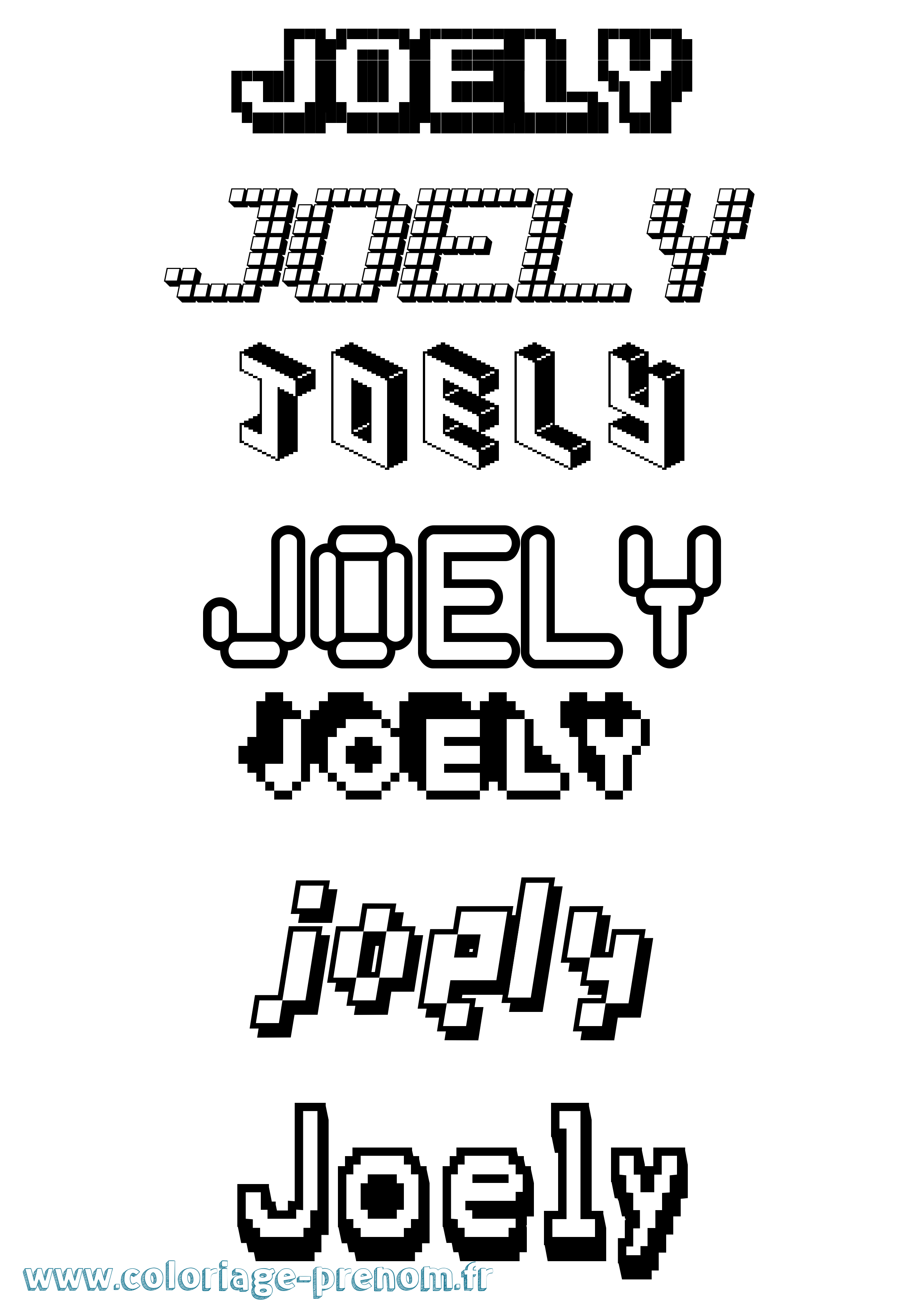 Coloriage Joely Pixel Coloriage prénom Joely Pixel