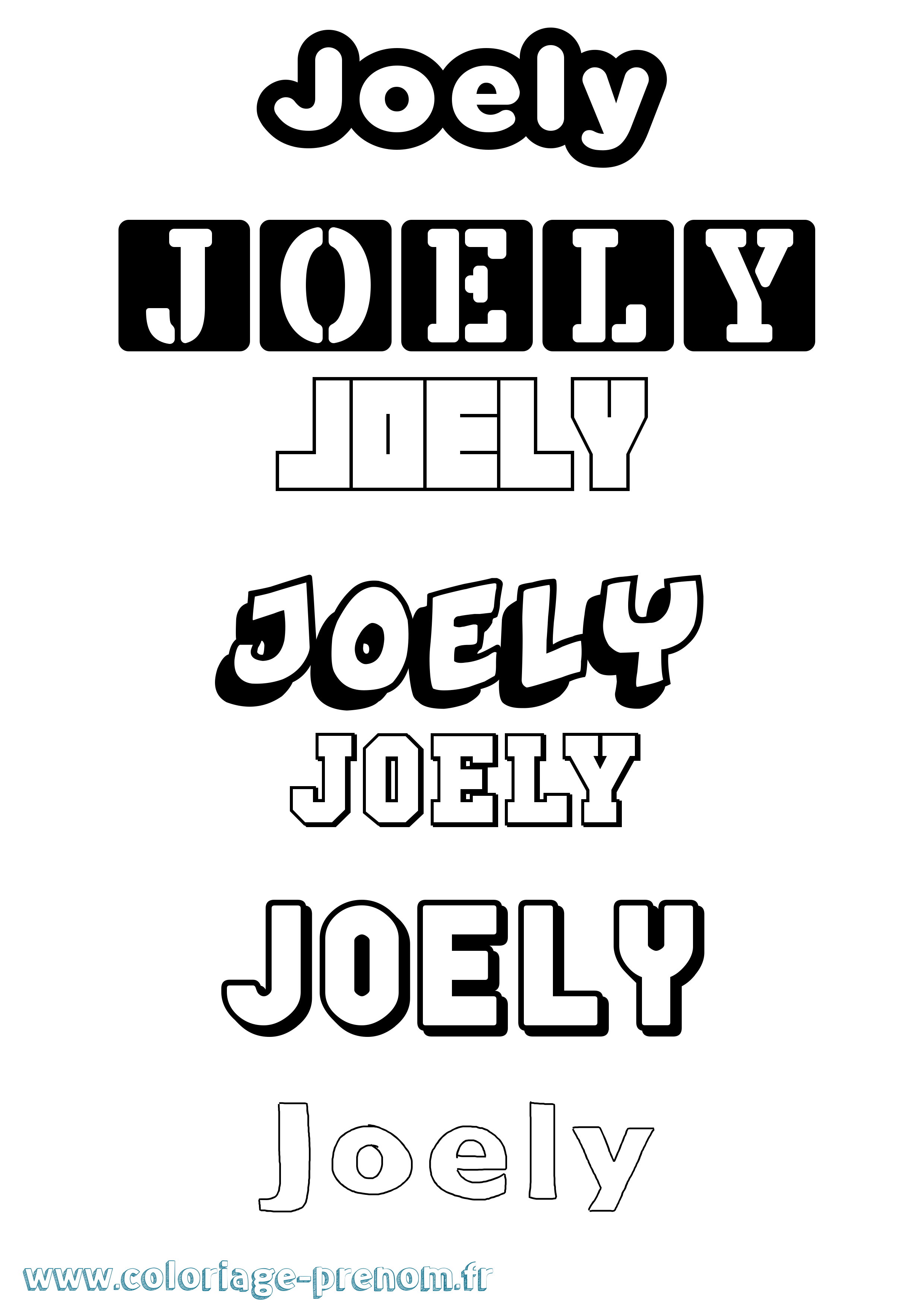 Coloriage Joely Simple Coloriage prénom Joely Simple