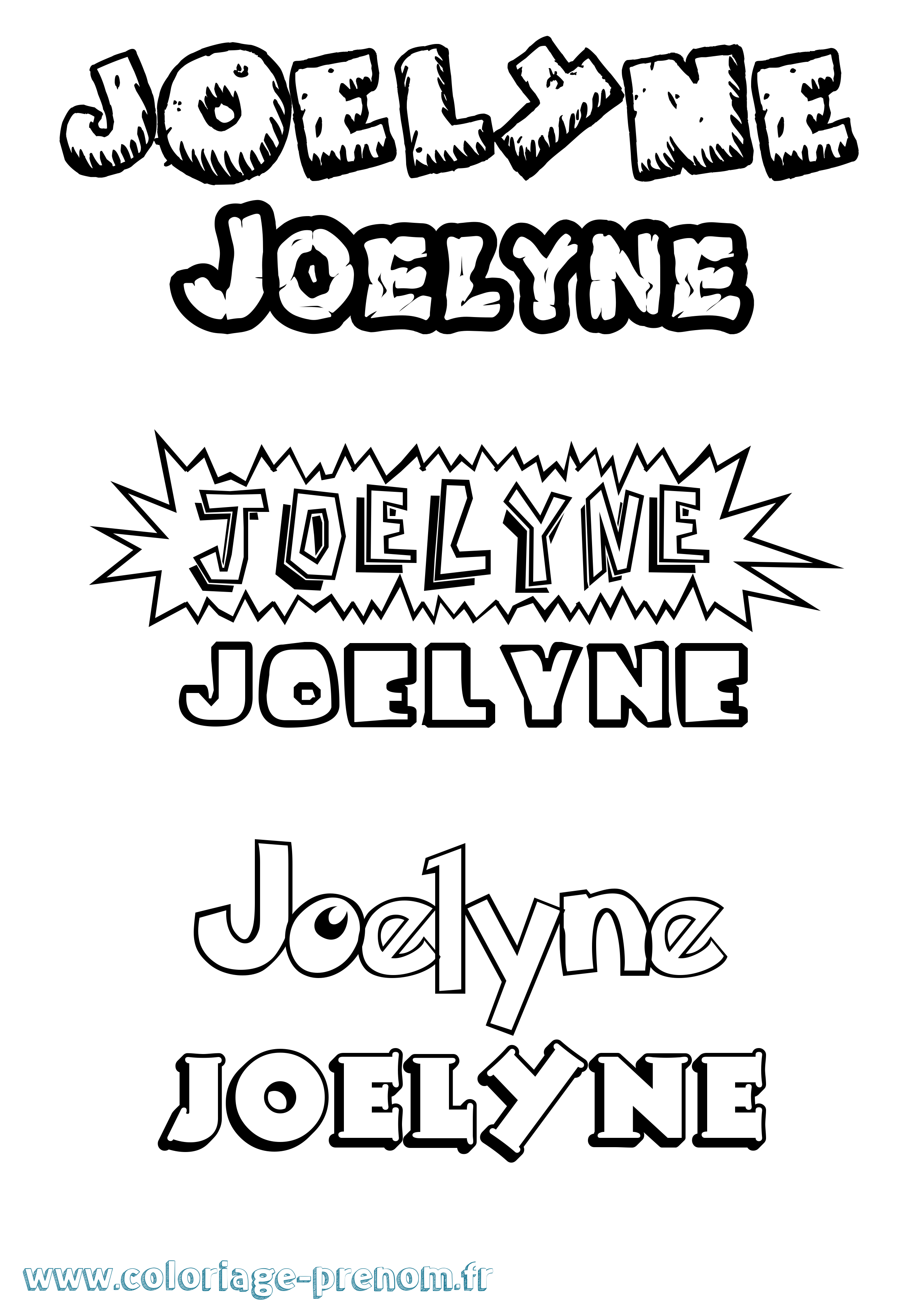 Coloriage Joelyne Dessin Animé Coloriage prénom Joelyne Dessin Animé
