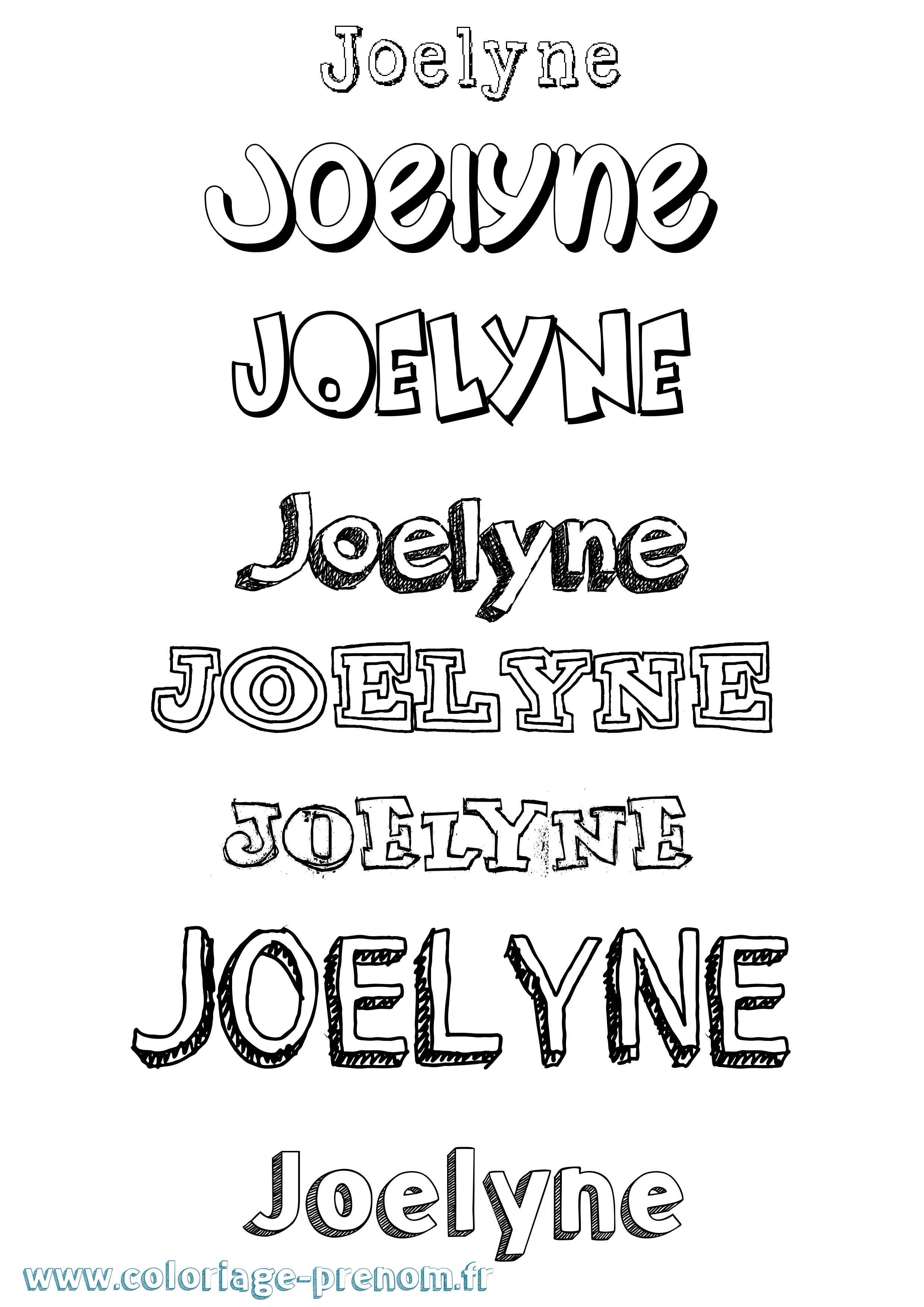 Coloriage Joelyne Dessiné Coloriage prénom Joelyne Dessiné