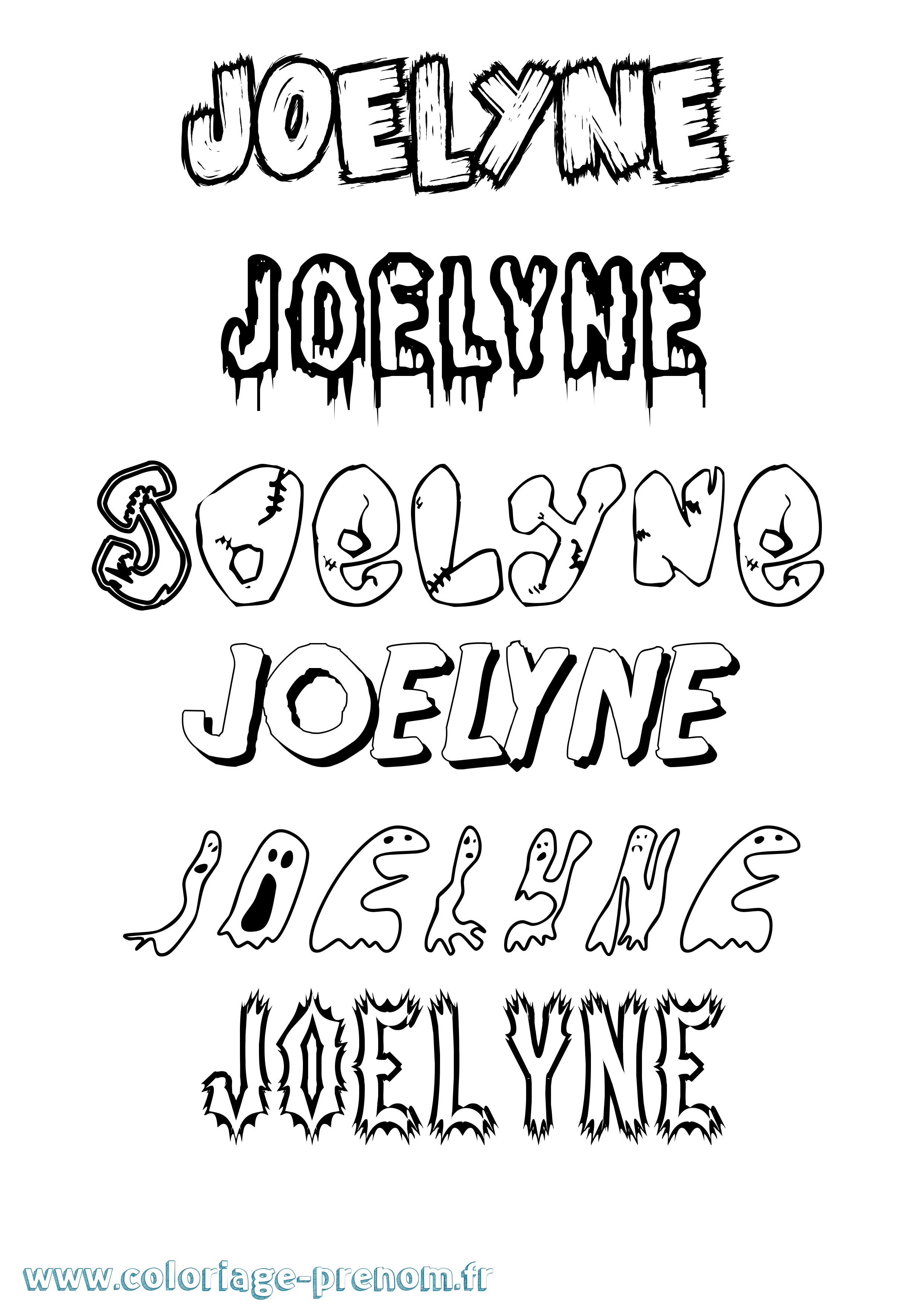 Coloriage Joelyne Frisson Coloriage prénom Joelyne Frisson
