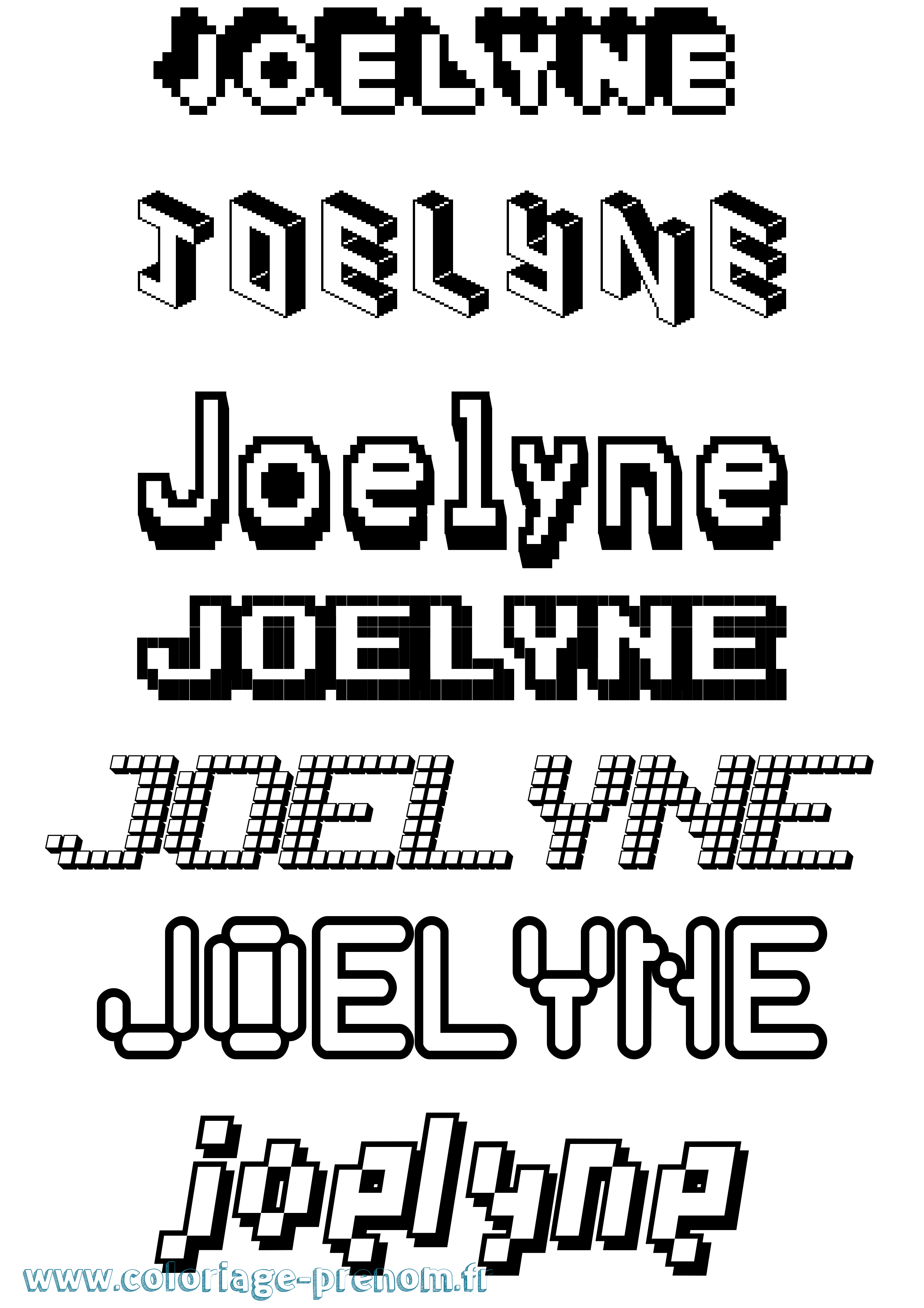 Coloriage Joelyne Pixel Coloriage prénom Joelyne Pixel