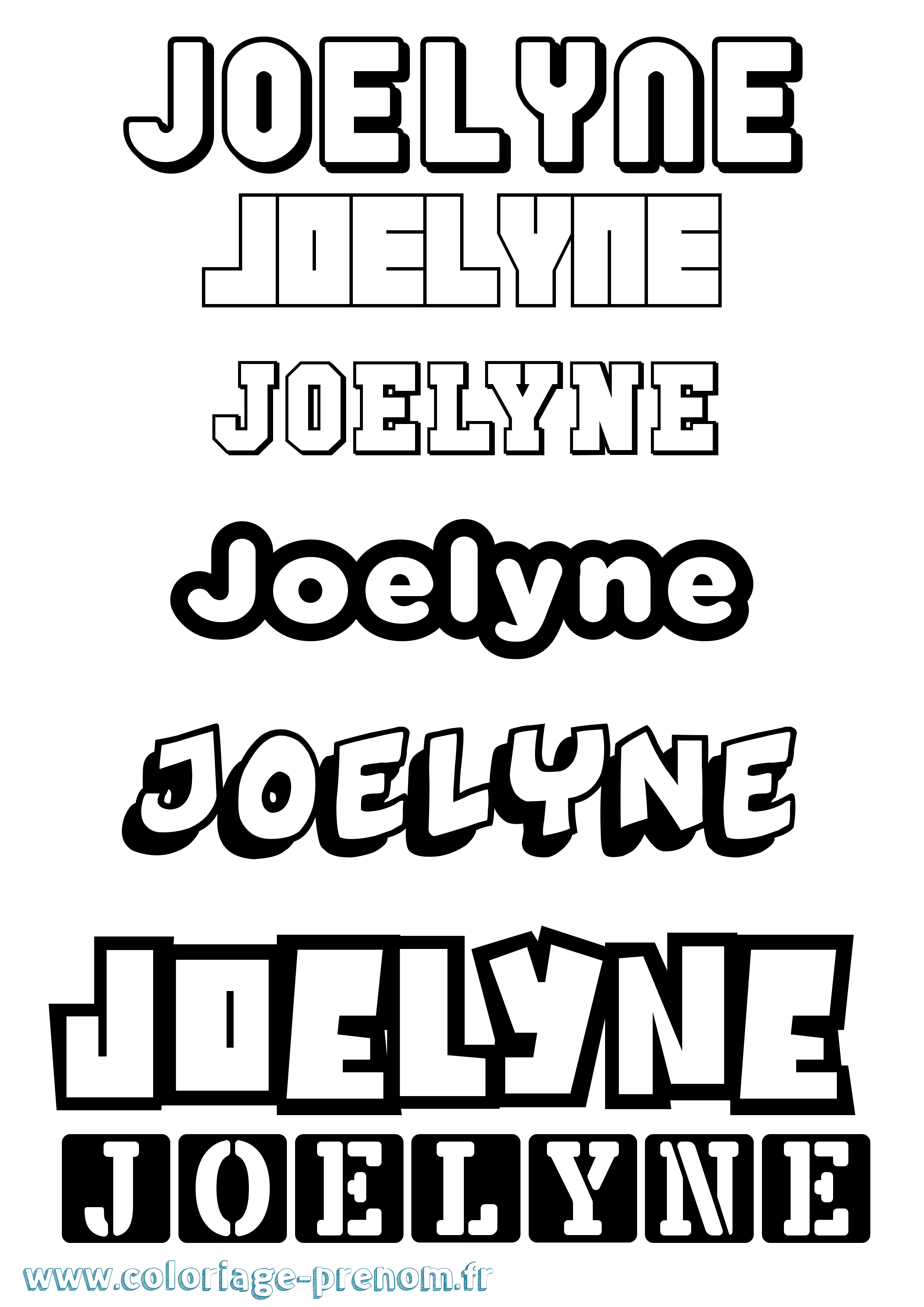 Coloriage Joelyne Simple Coloriage prénom Joelyne Simple