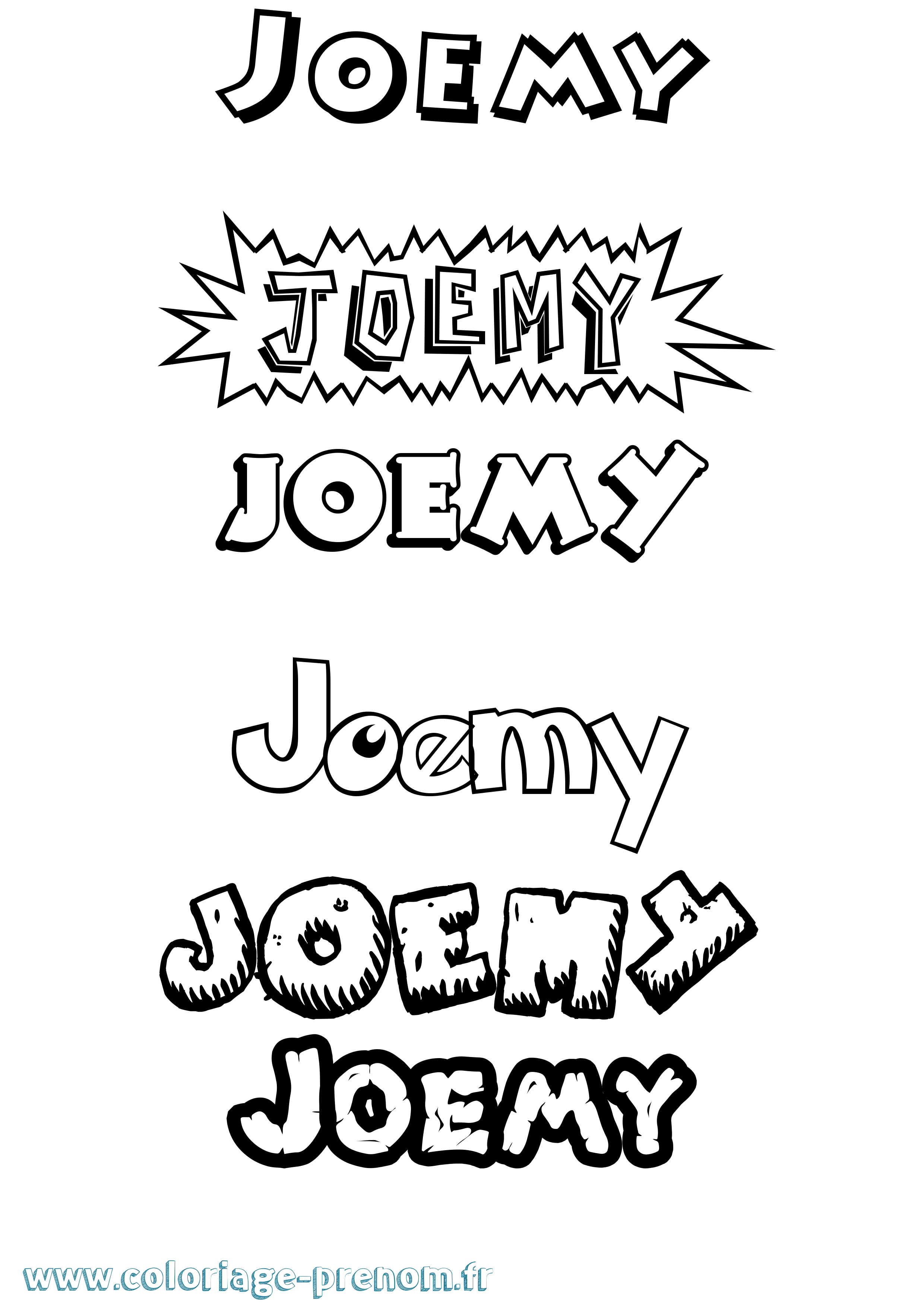 Coloriage Joemy Dessin Animé Coloriage prénom Joemy Dessin Animé