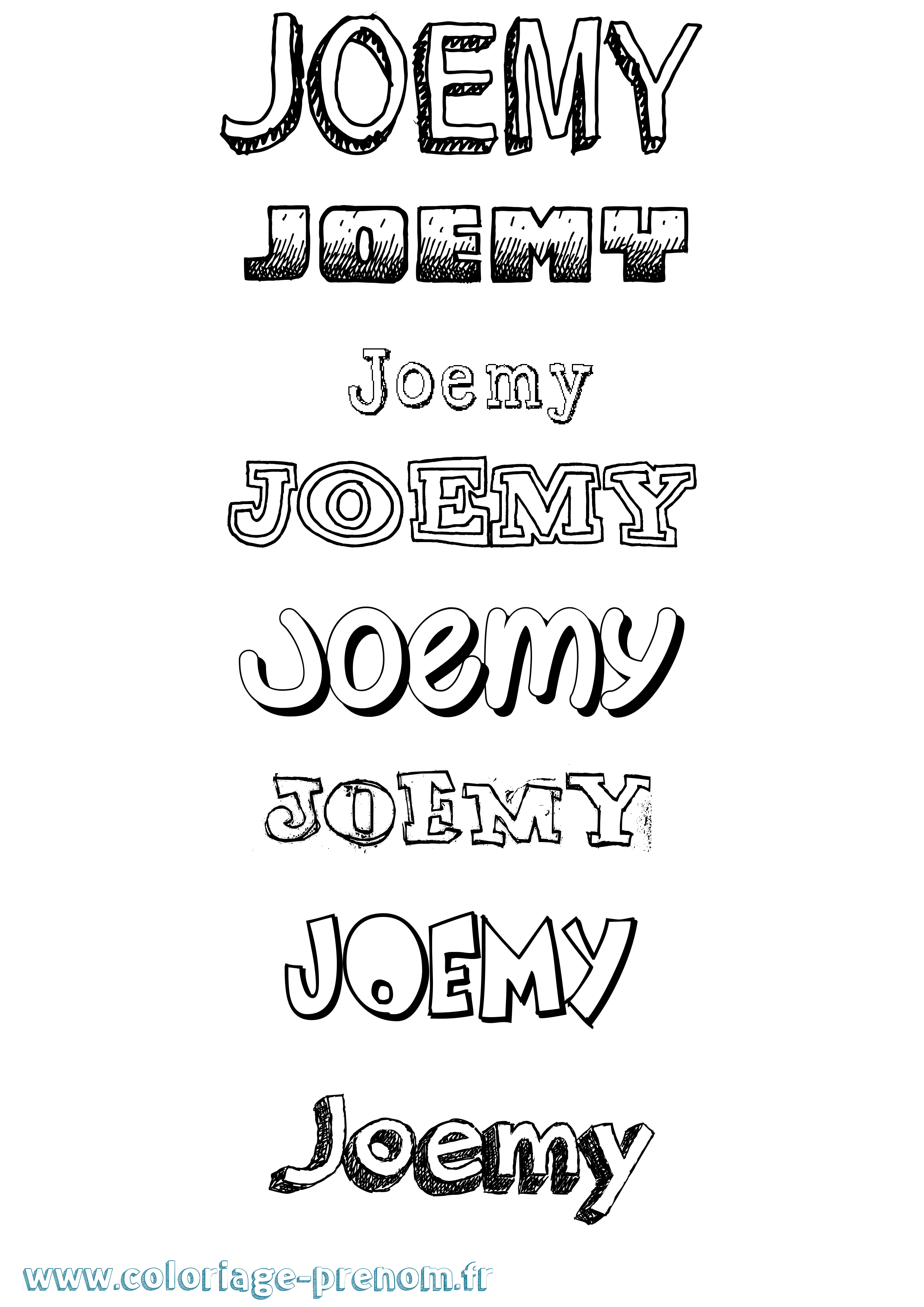 Coloriage Joemy Dessiné Coloriage prénom Joemy Dessiné