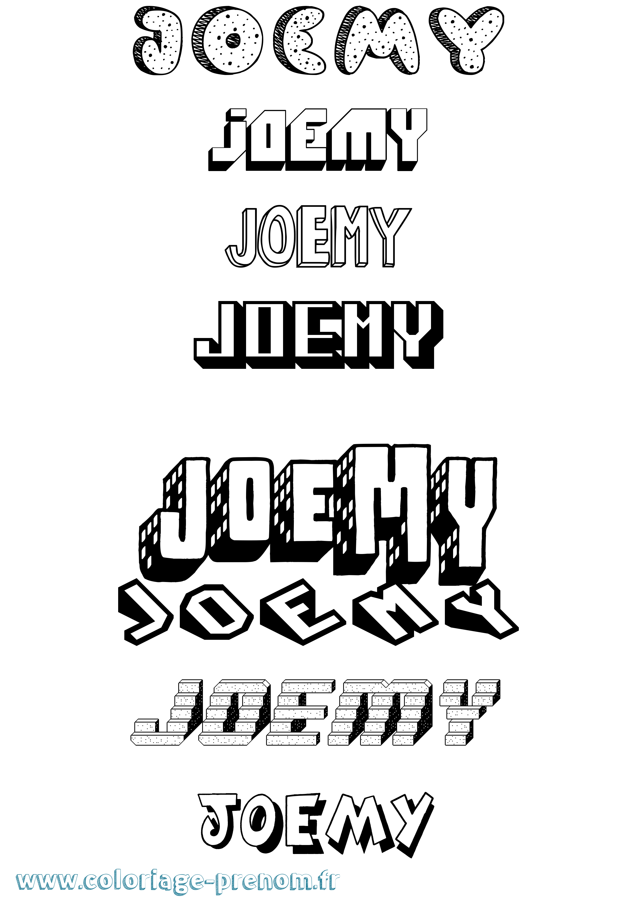 Coloriage Joemy Effet 3D Coloriage prénom Joemy Effet 3D