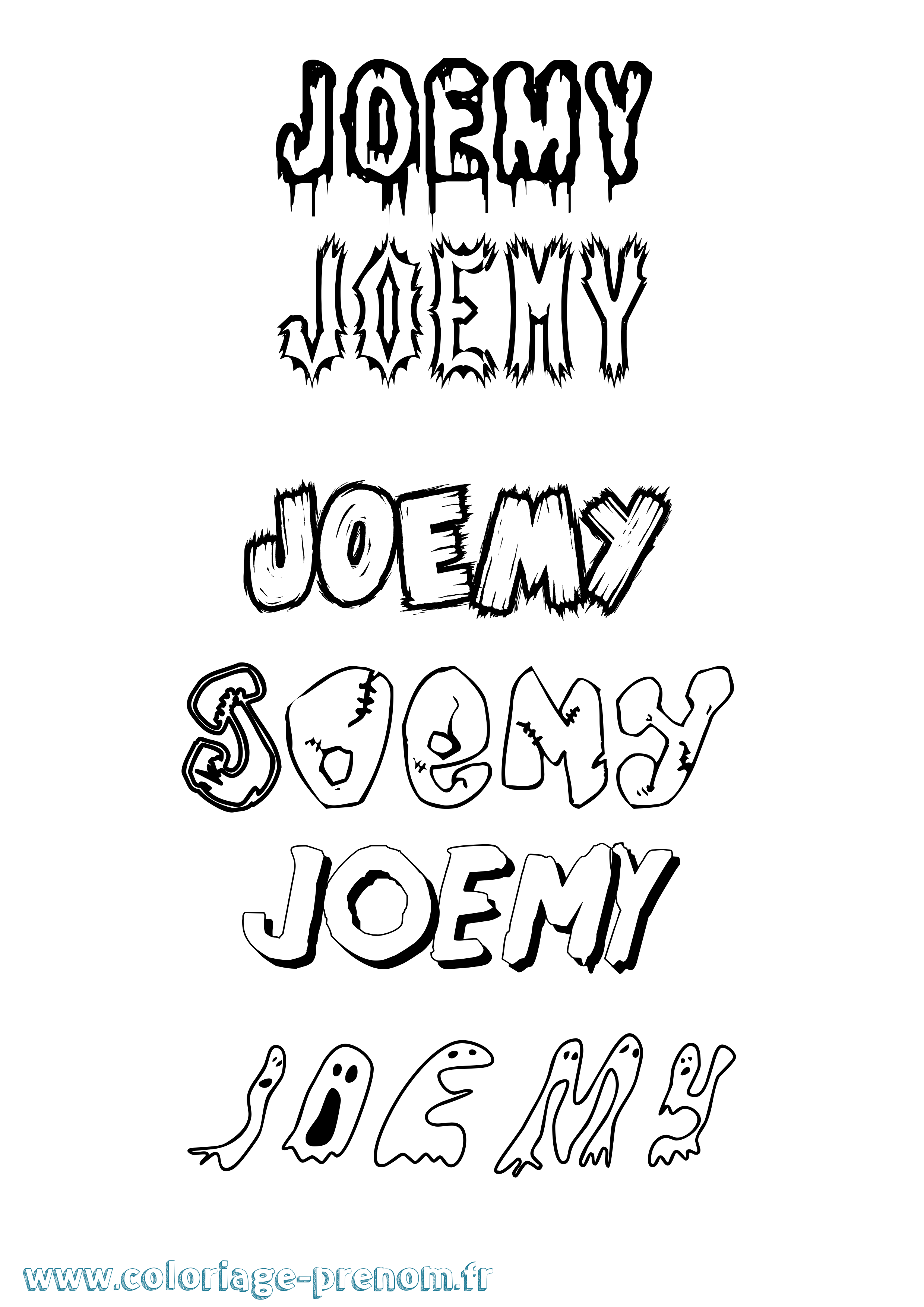 Coloriage Joemy Frisson Coloriage prénom Joemy Frisson
