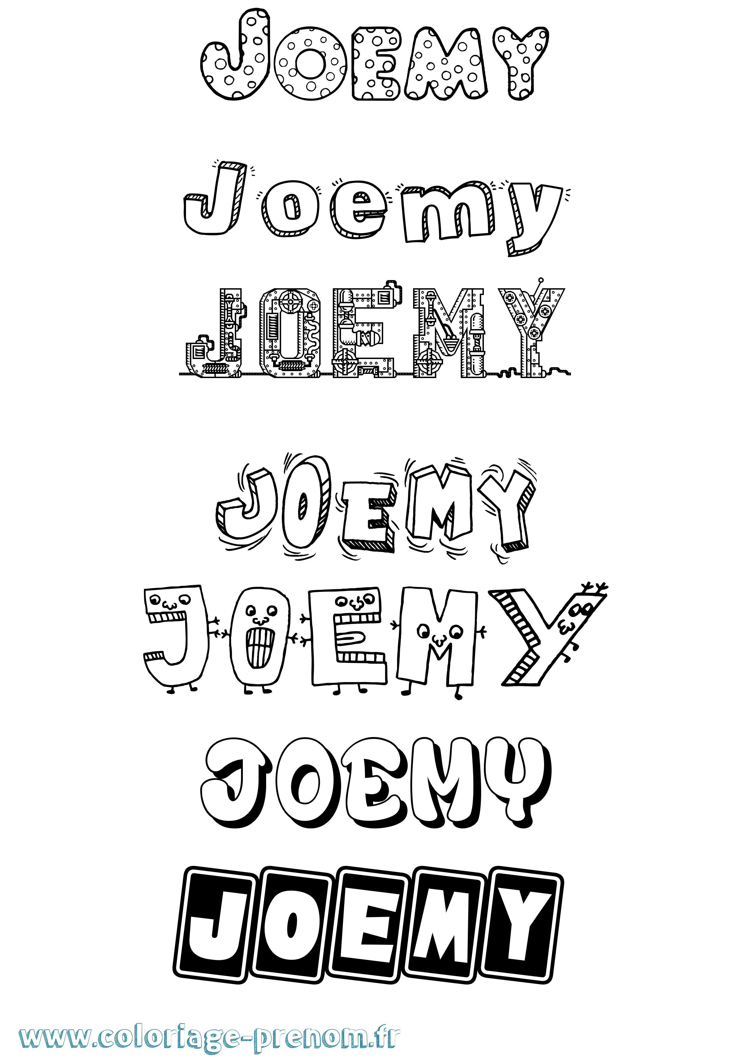 Coloriage Joemy Fun Coloriage prénom Joemy Fun