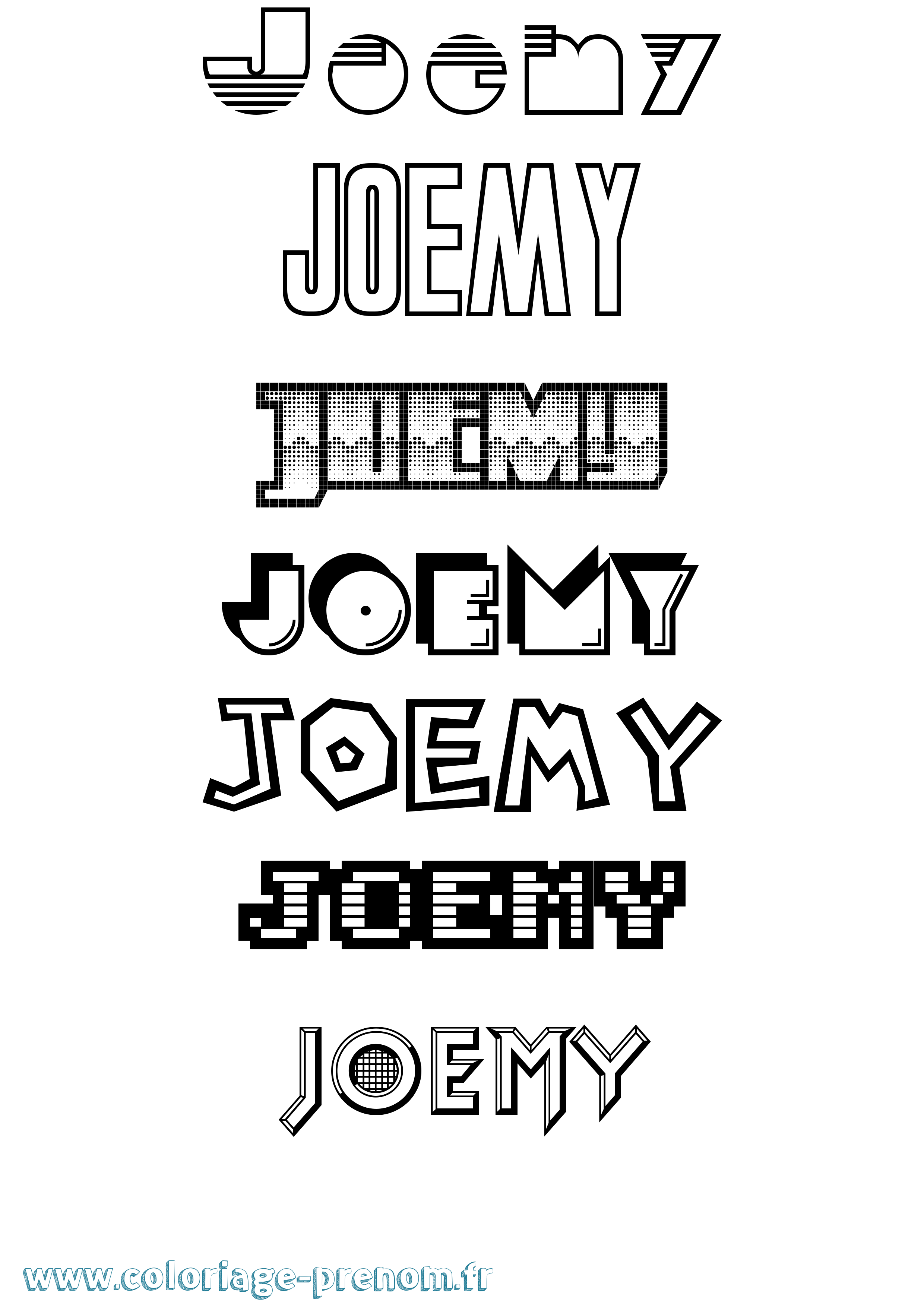 Coloriage Joemy Jeux Vidéos Coloriage prénom Joemy Jeux Vidéos