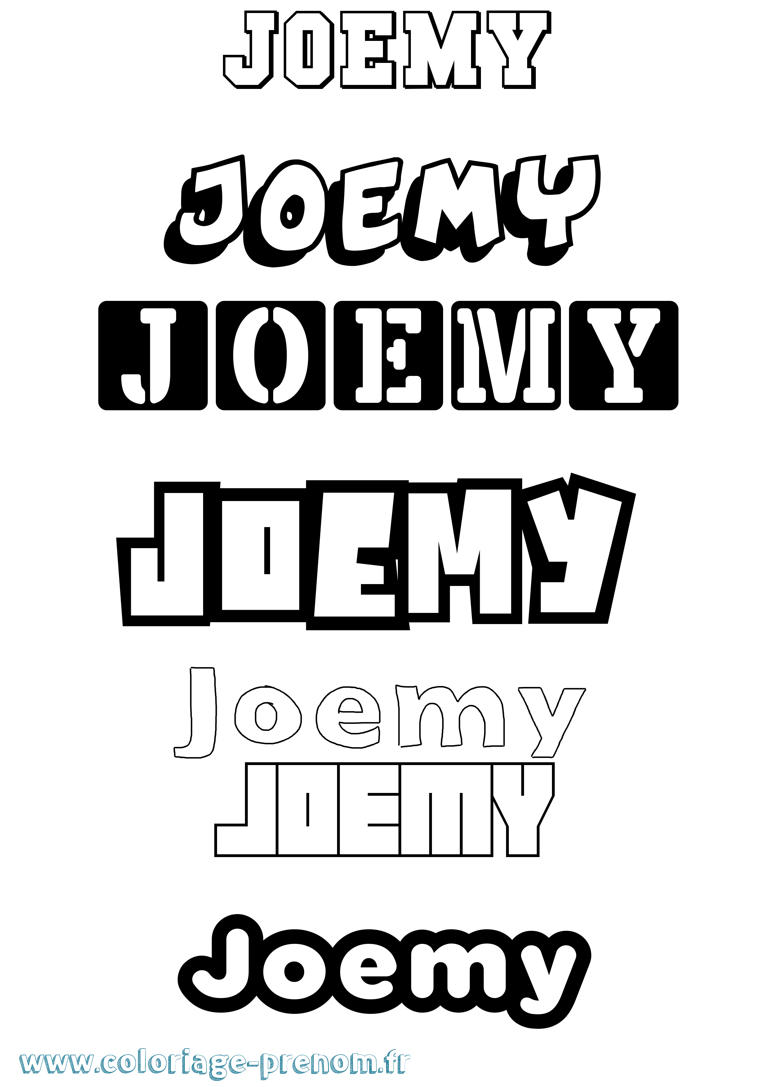 Coloriage Joemy Simple Coloriage prénom Joemy Simple