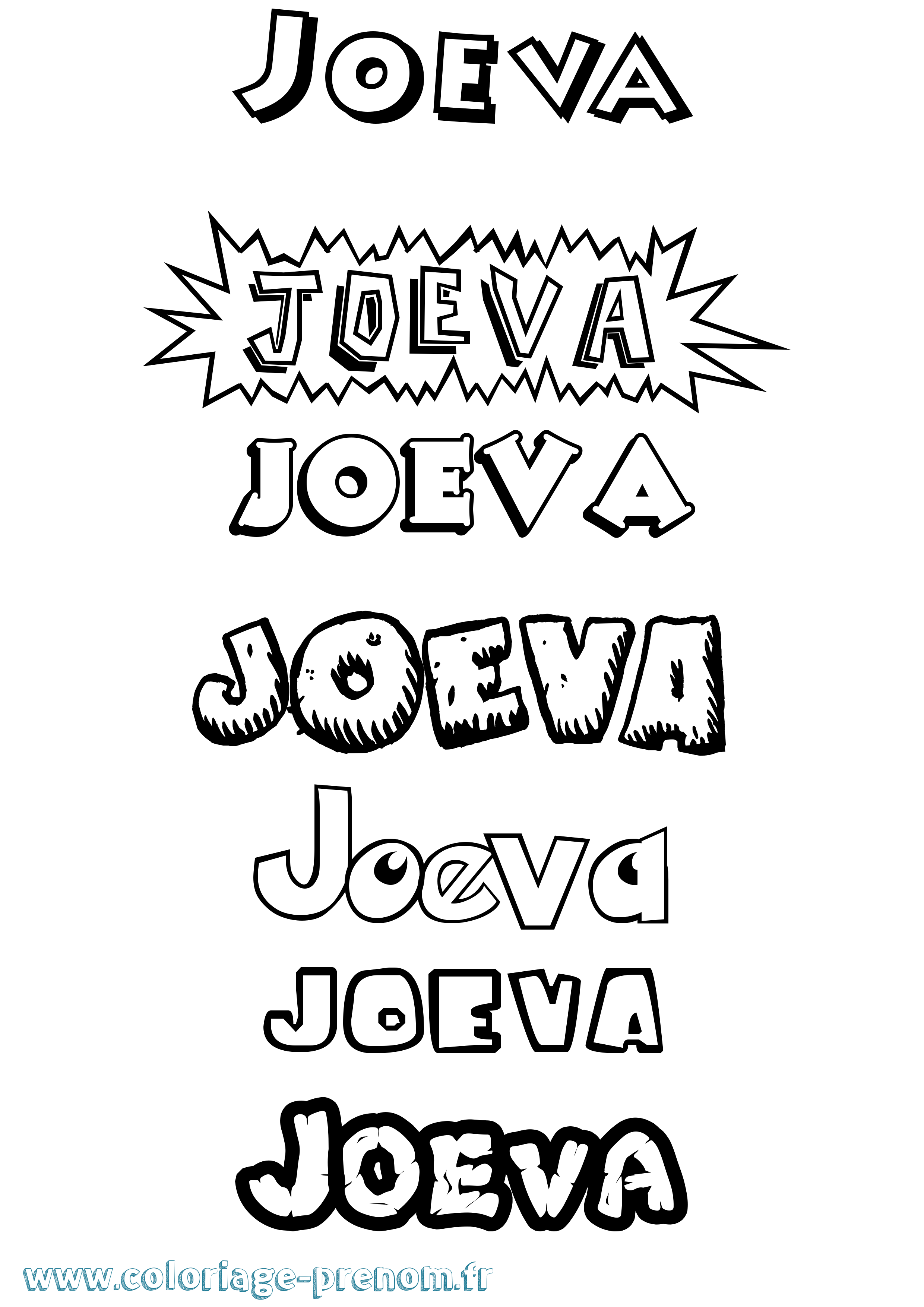 Coloriage Joeva Dessin Animé Coloriage prénom Joeva Dessin Animé