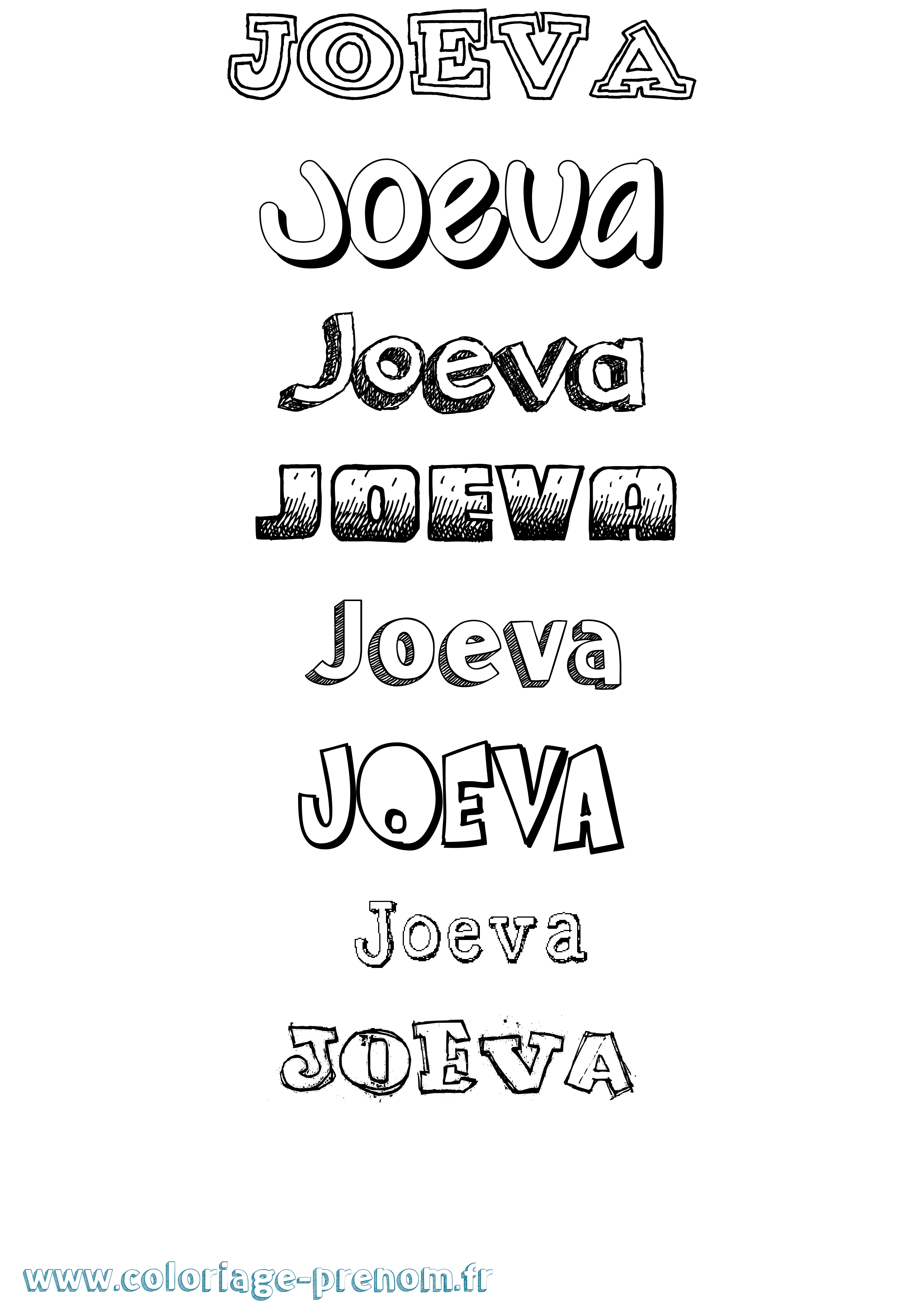 Coloriage Joeva Dessiné Coloriage prénom Joeva Dessiné
