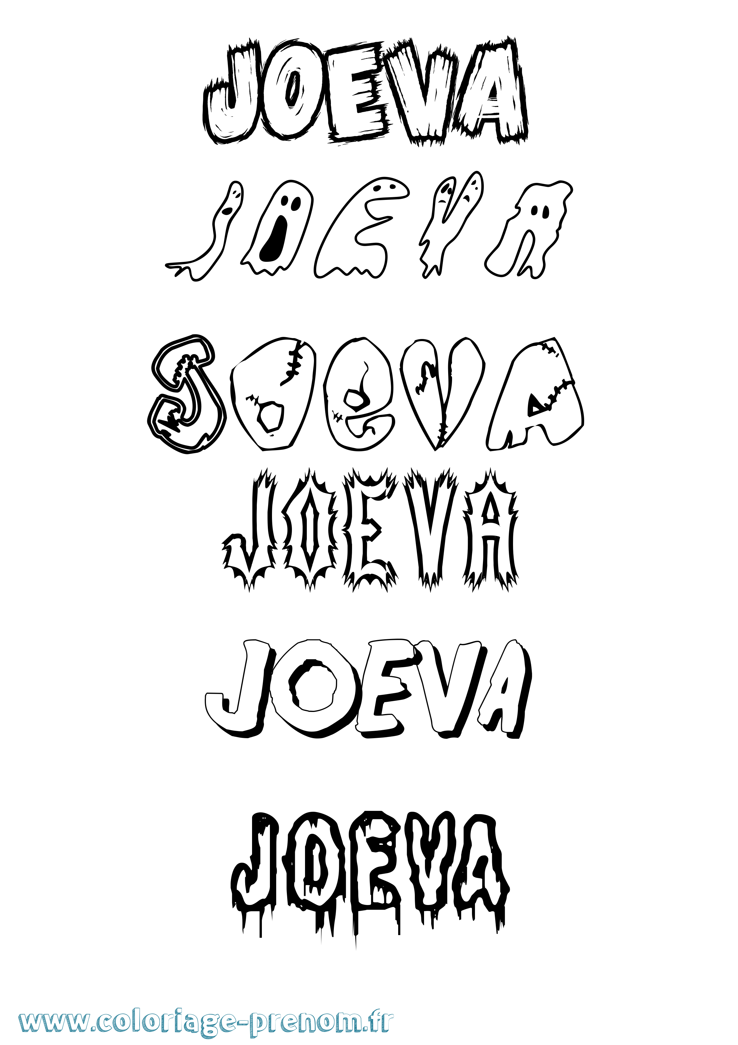 Coloriage Joeva Frisson Coloriage prénom Joeva Frisson