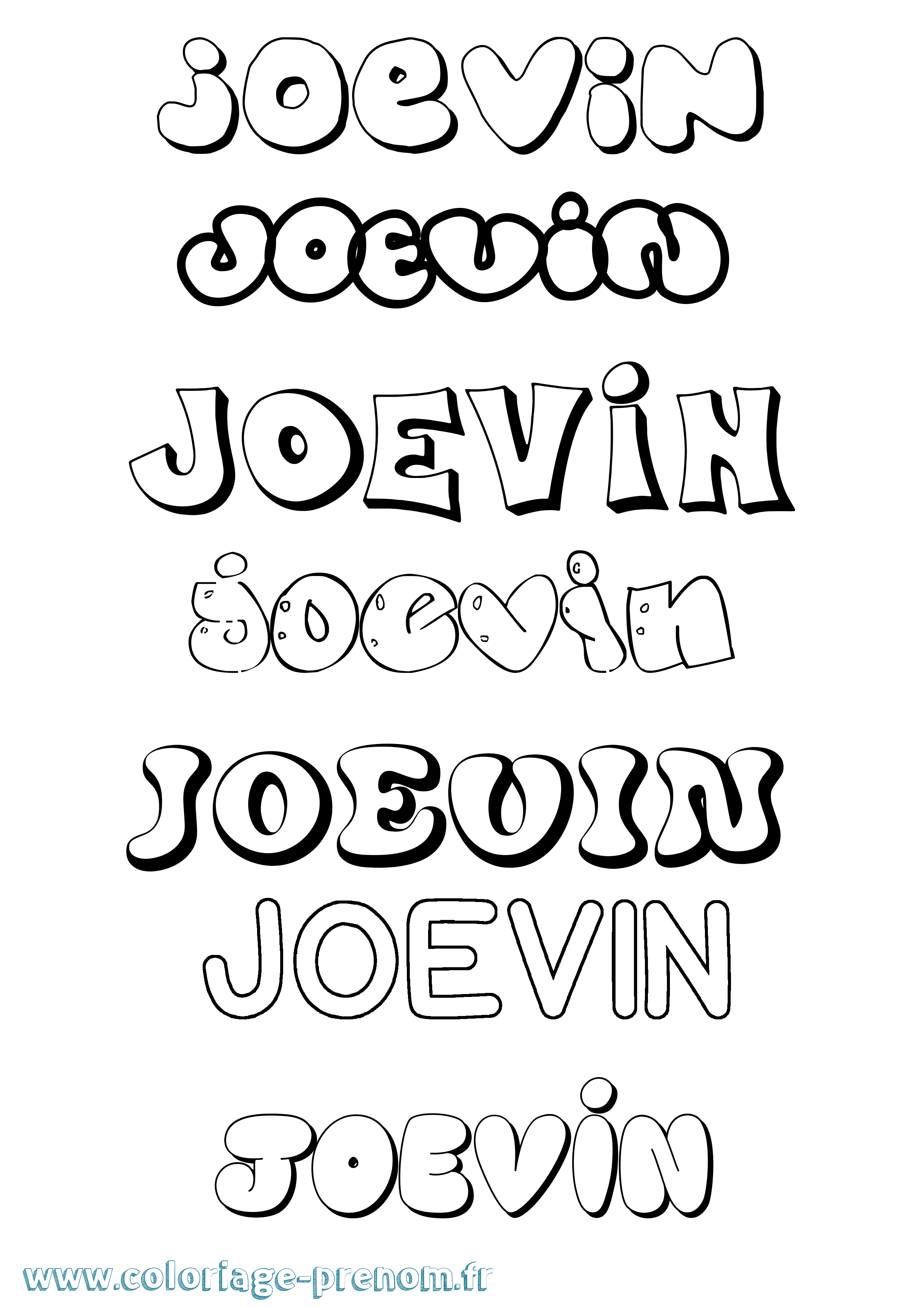 Coloriage Joevin Bubble Coloriage prénom Joevin Bubble