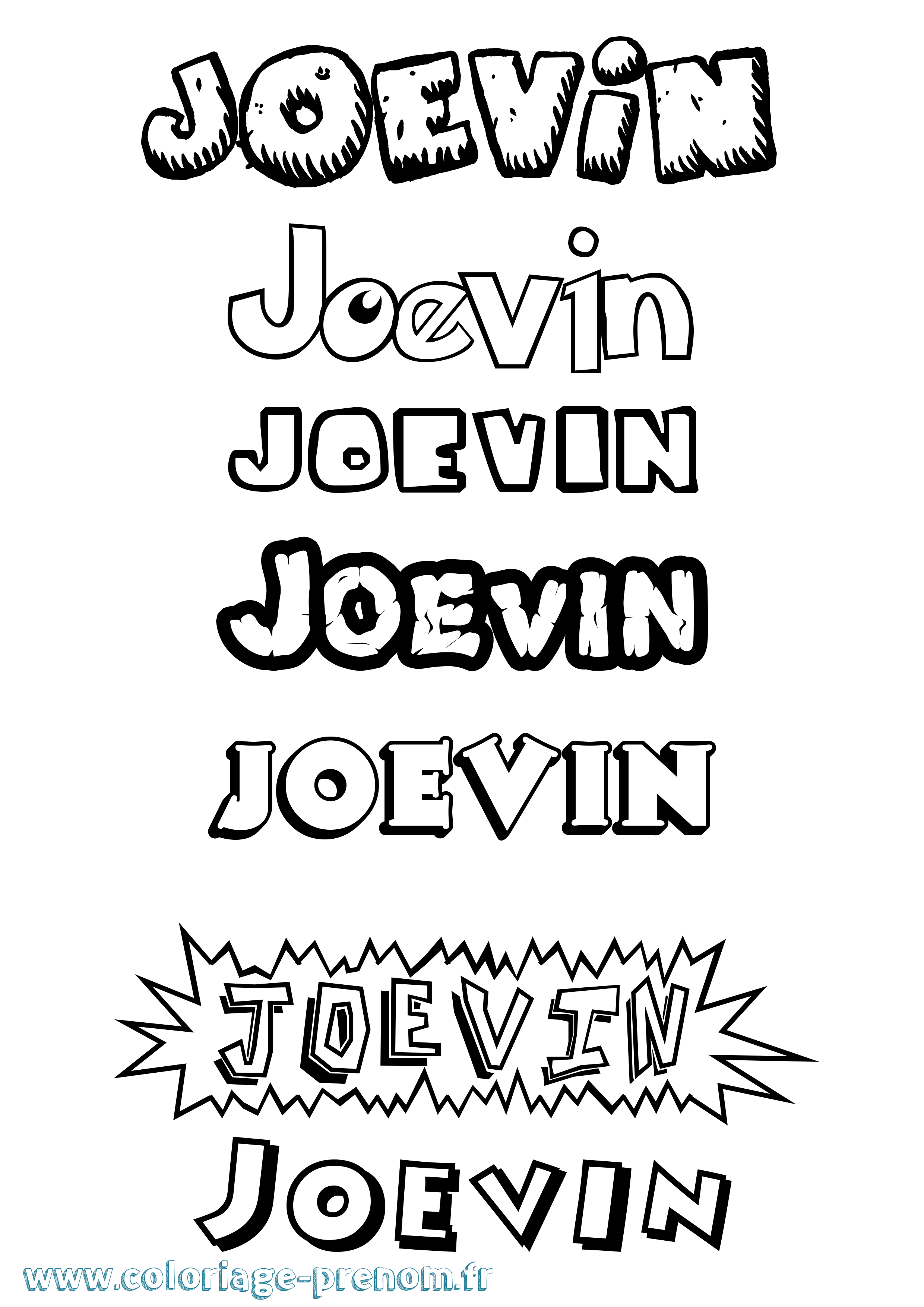Coloriage Joevin Dessin Animé Coloriage prénom Joevin Dessin Animé