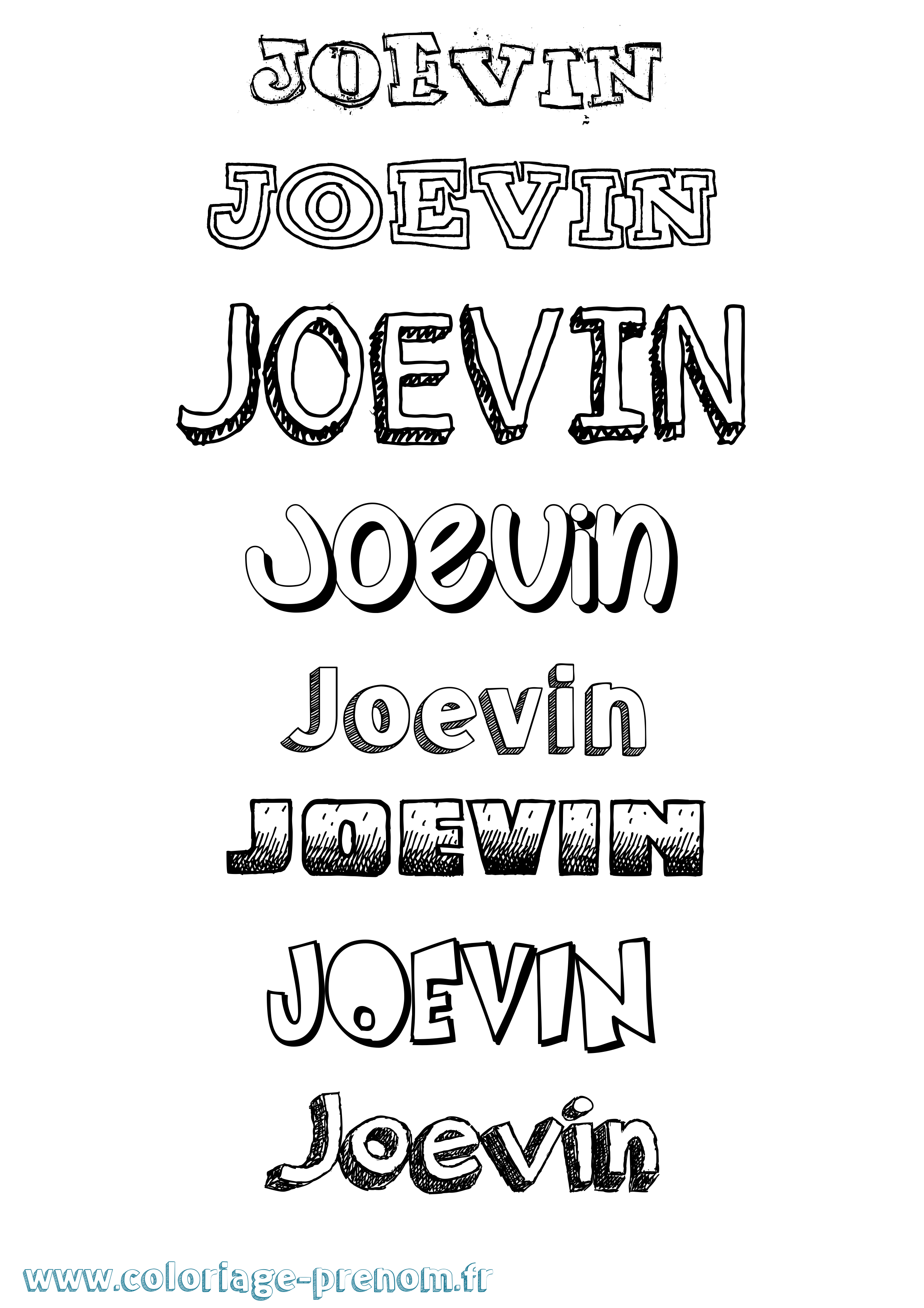 Coloriage Joevin Dessiné Coloriage prénom Joevin Dessiné