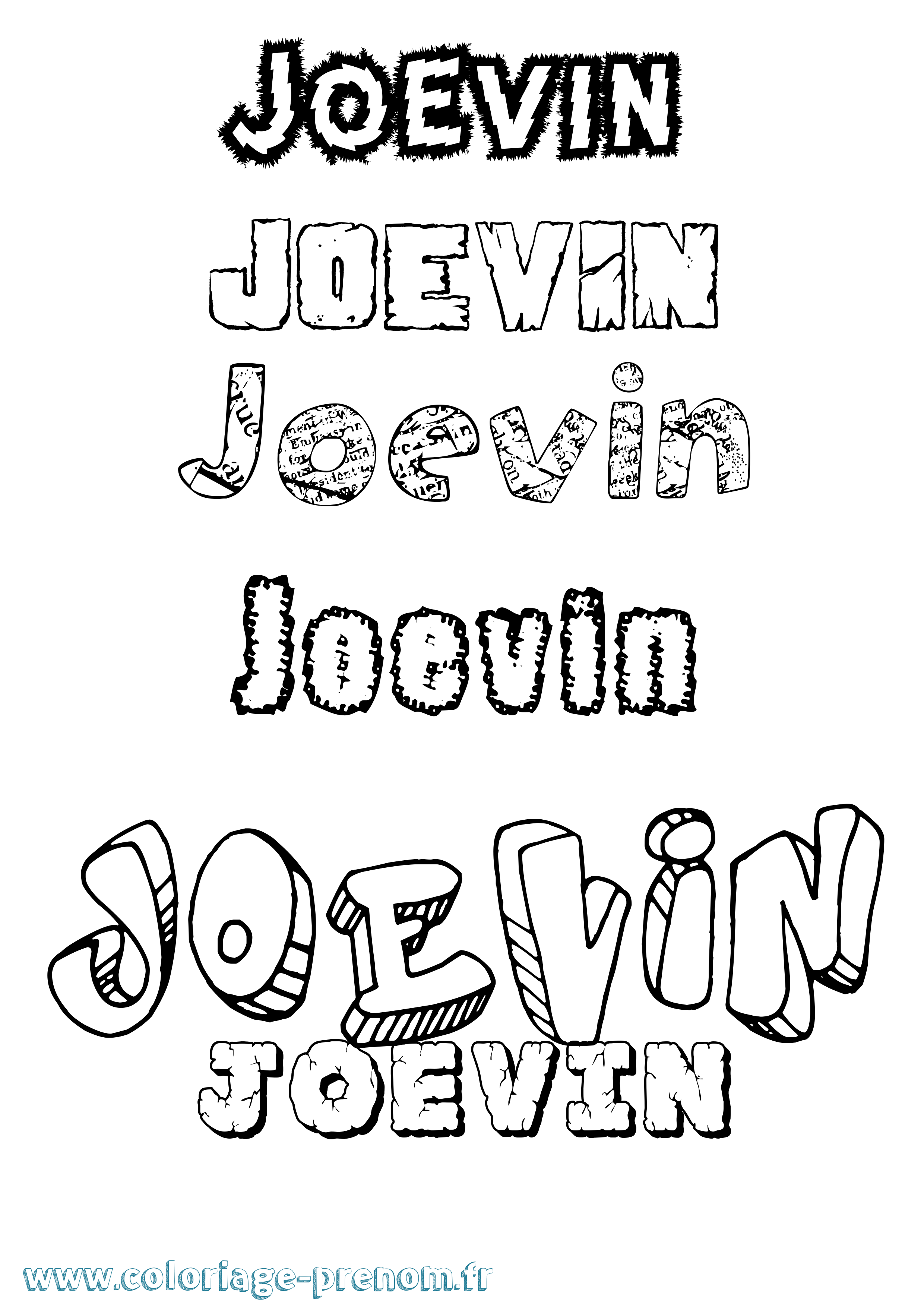 Coloriage Joevin Destructuré Coloriage prénom Joevin Destructuré