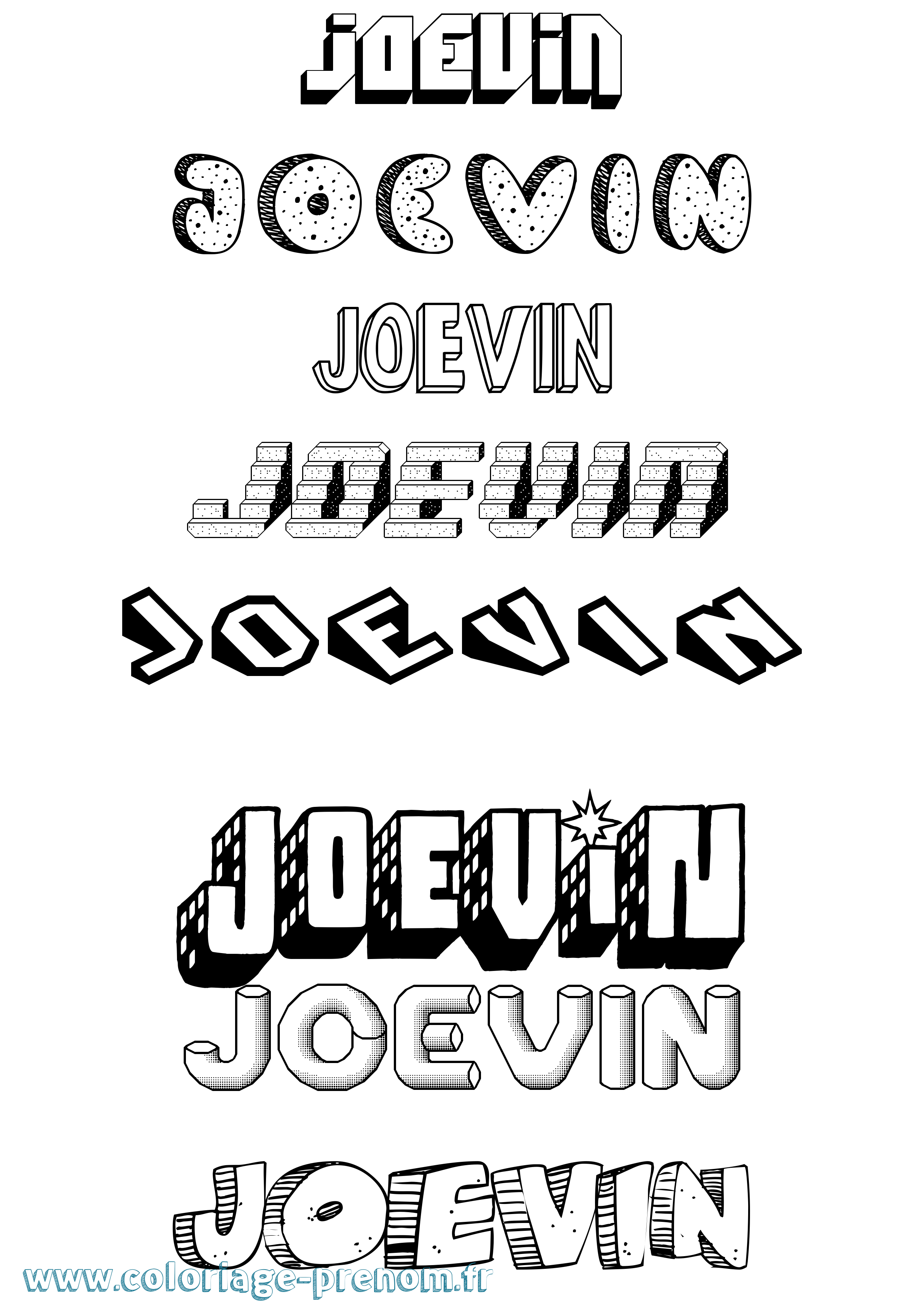 Coloriage Joevin Effet 3D Coloriage prénom Joevin Effet 3D