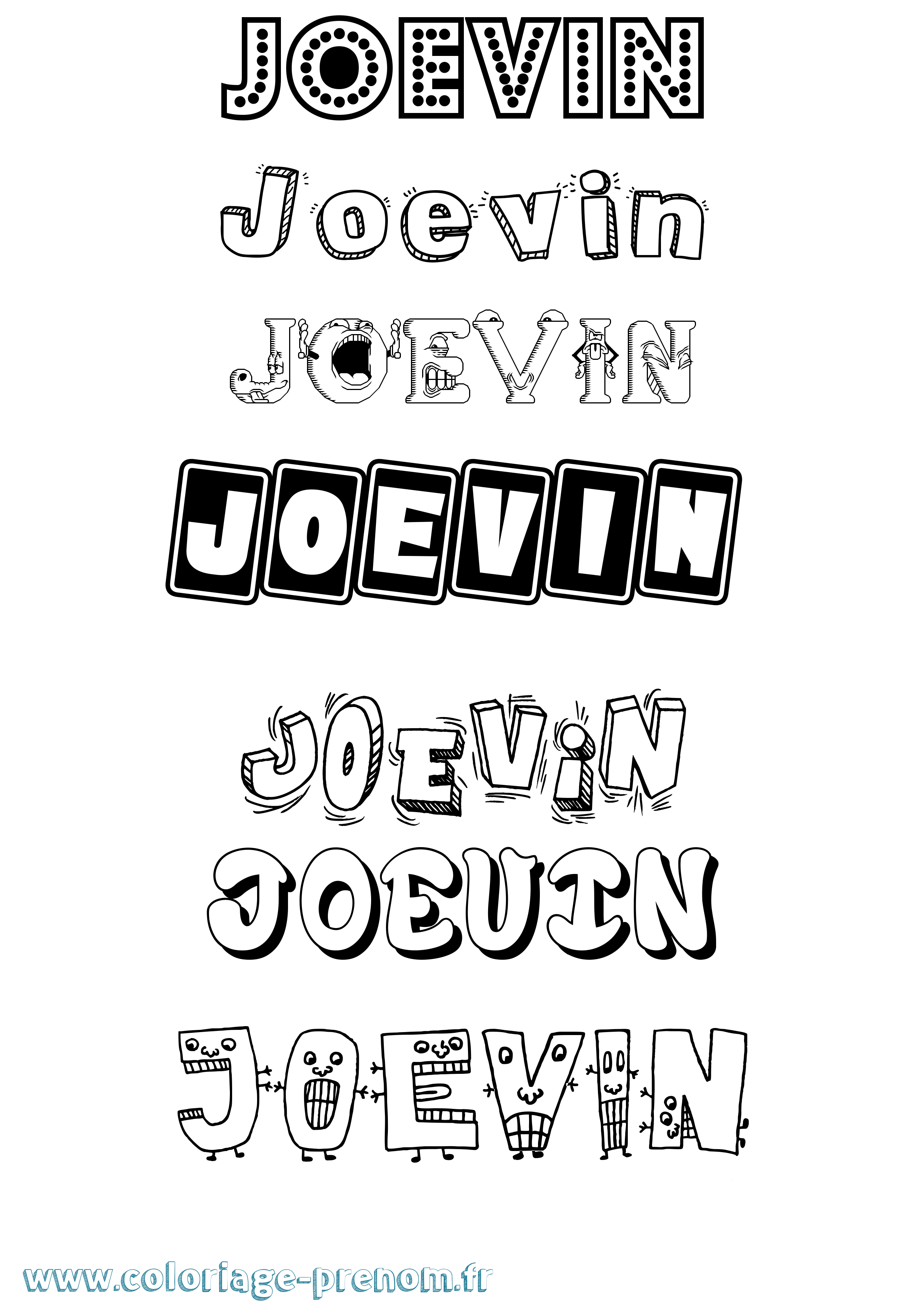 Coloriage Joevin Fun Coloriage prénom Joevin Fun