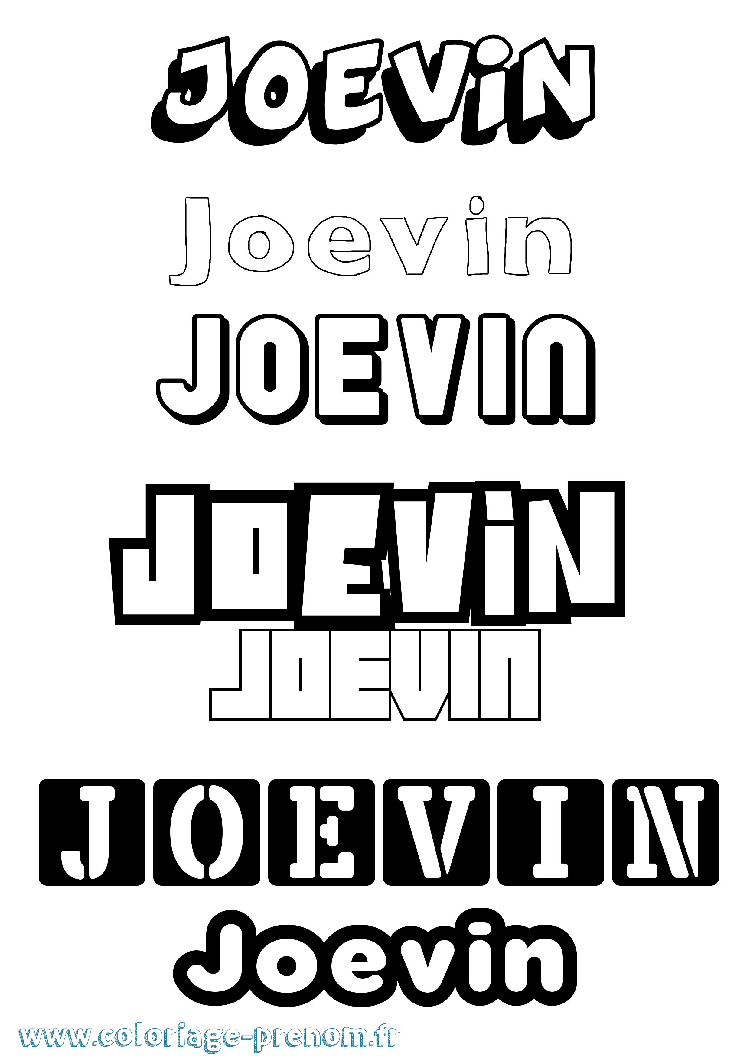Coloriage Joevin Simple Coloriage prénom Joevin Simple