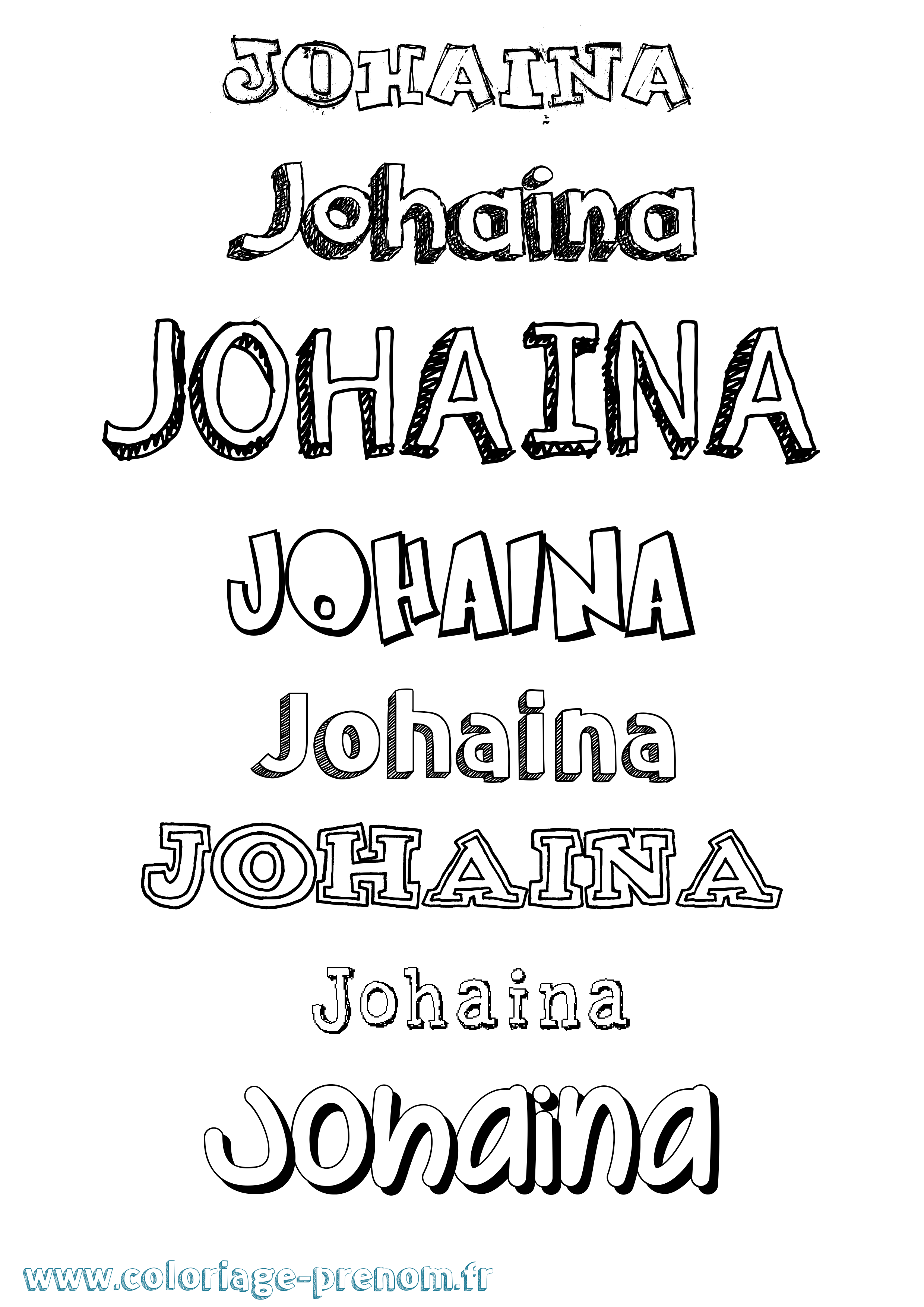 Coloriage Johaina Dessiné Coloriage prénom Johaina Dessiné