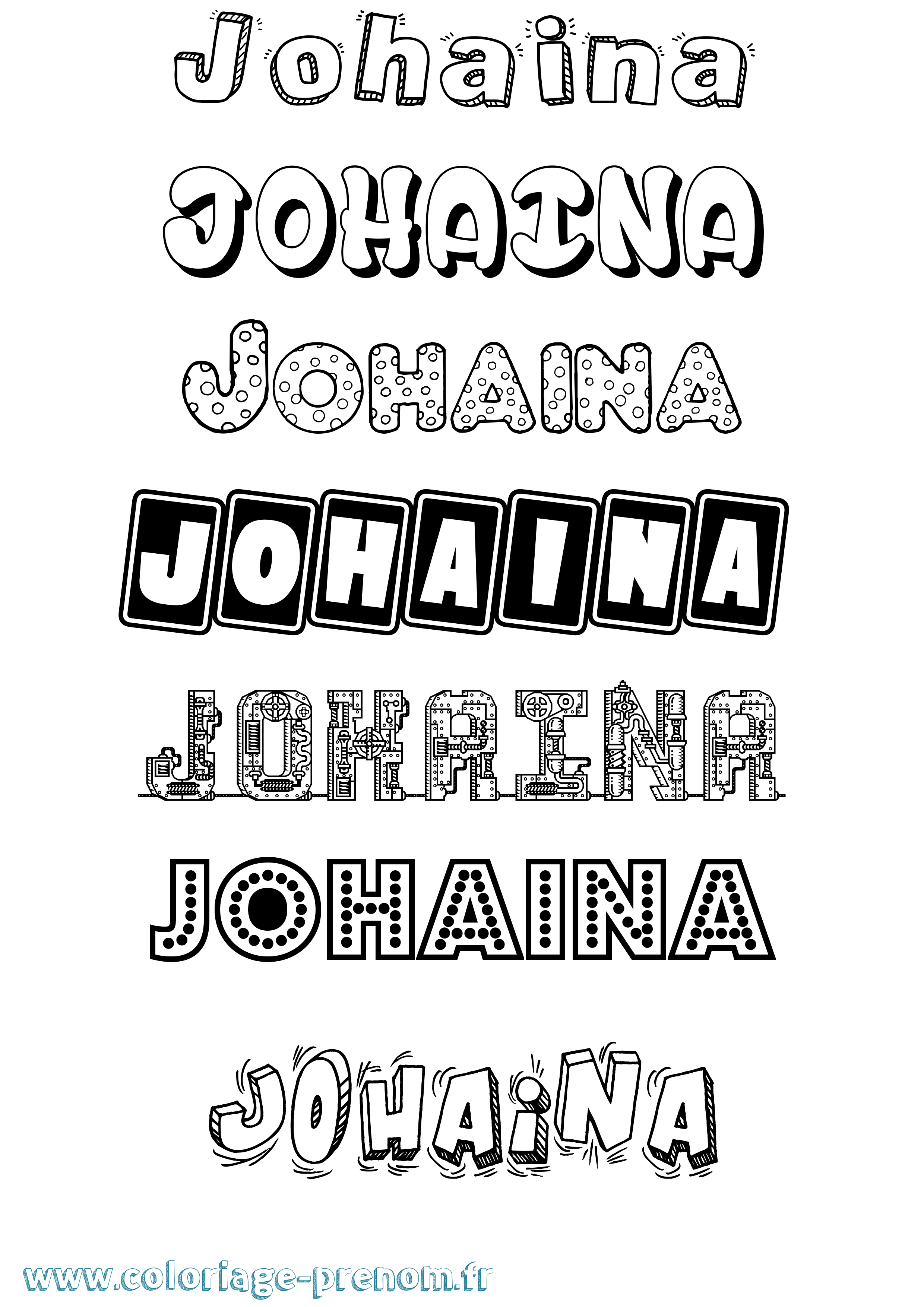 Coloriage Johaina Fun Coloriage prénom Johaina Fun