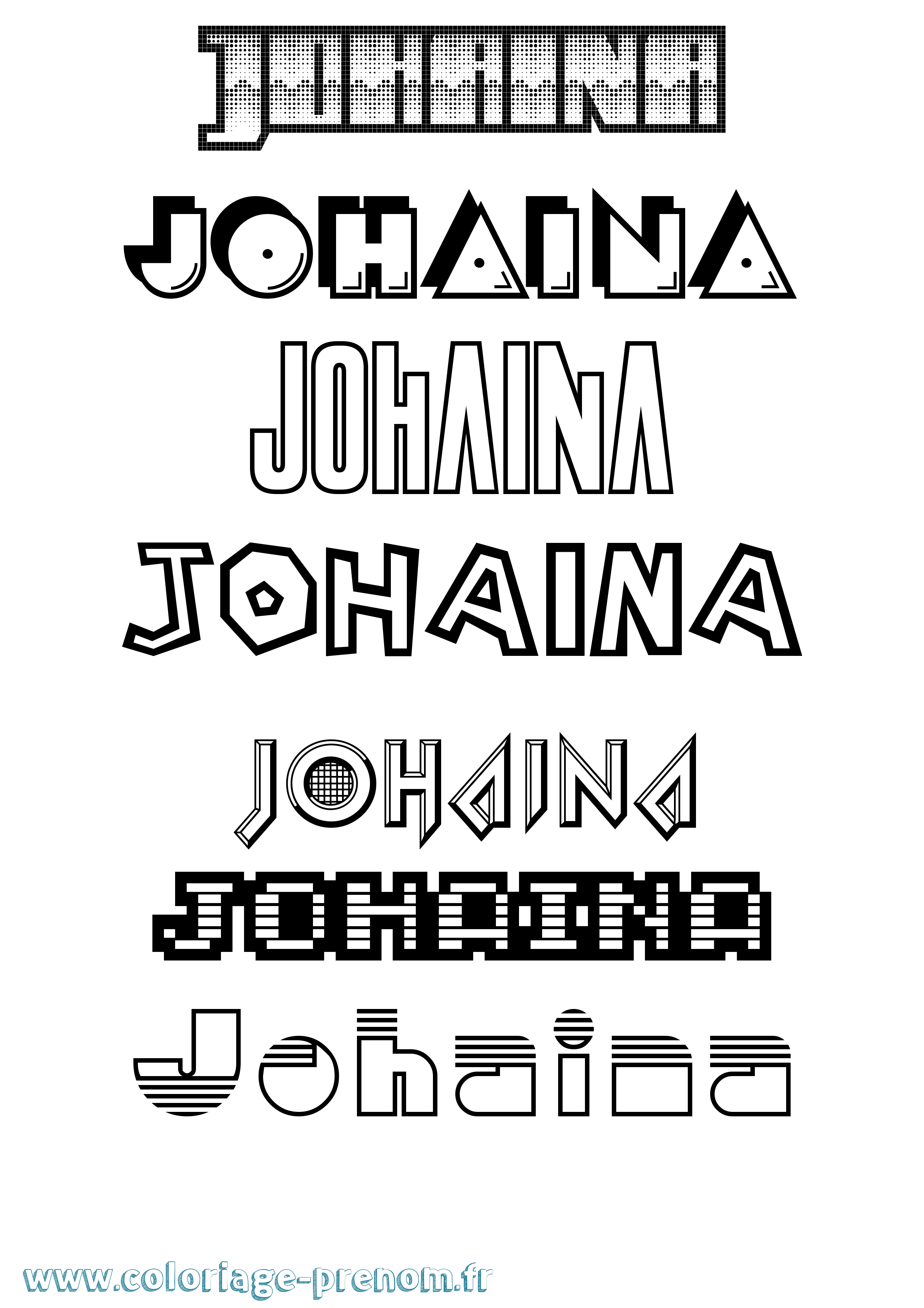 Coloriage Johaina Jeux Vidéos Coloriage prénom Johaina Jeux Vidéos