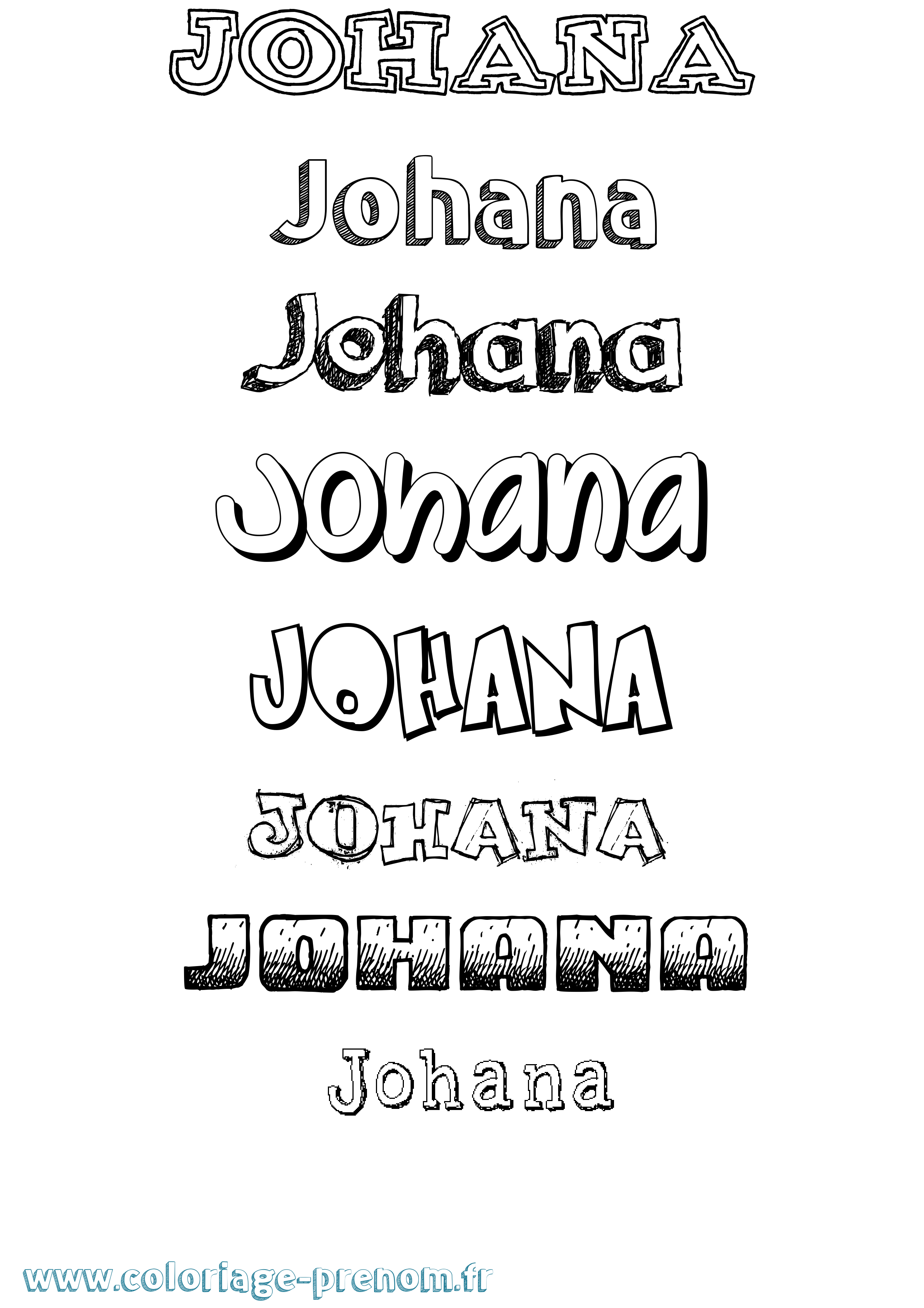 Coloriage Johana Dessiné Coloriage prénom Johana Dessiné
