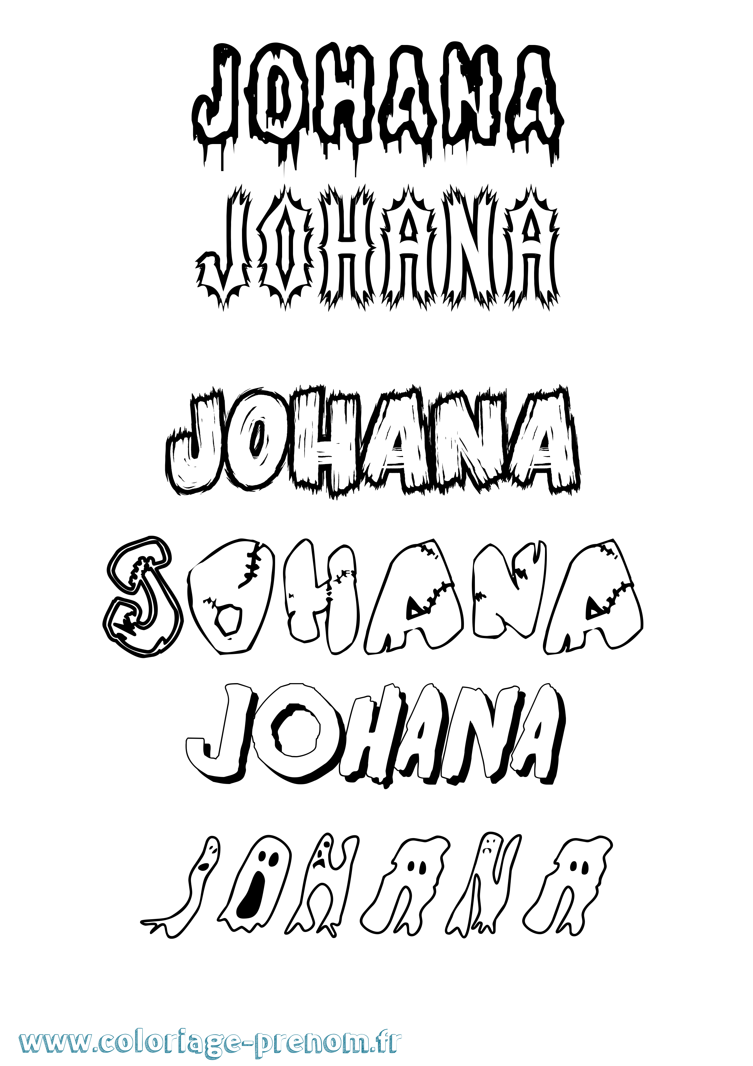 Coloriage Johana Frisson Coloriage prénom Johana Frisson