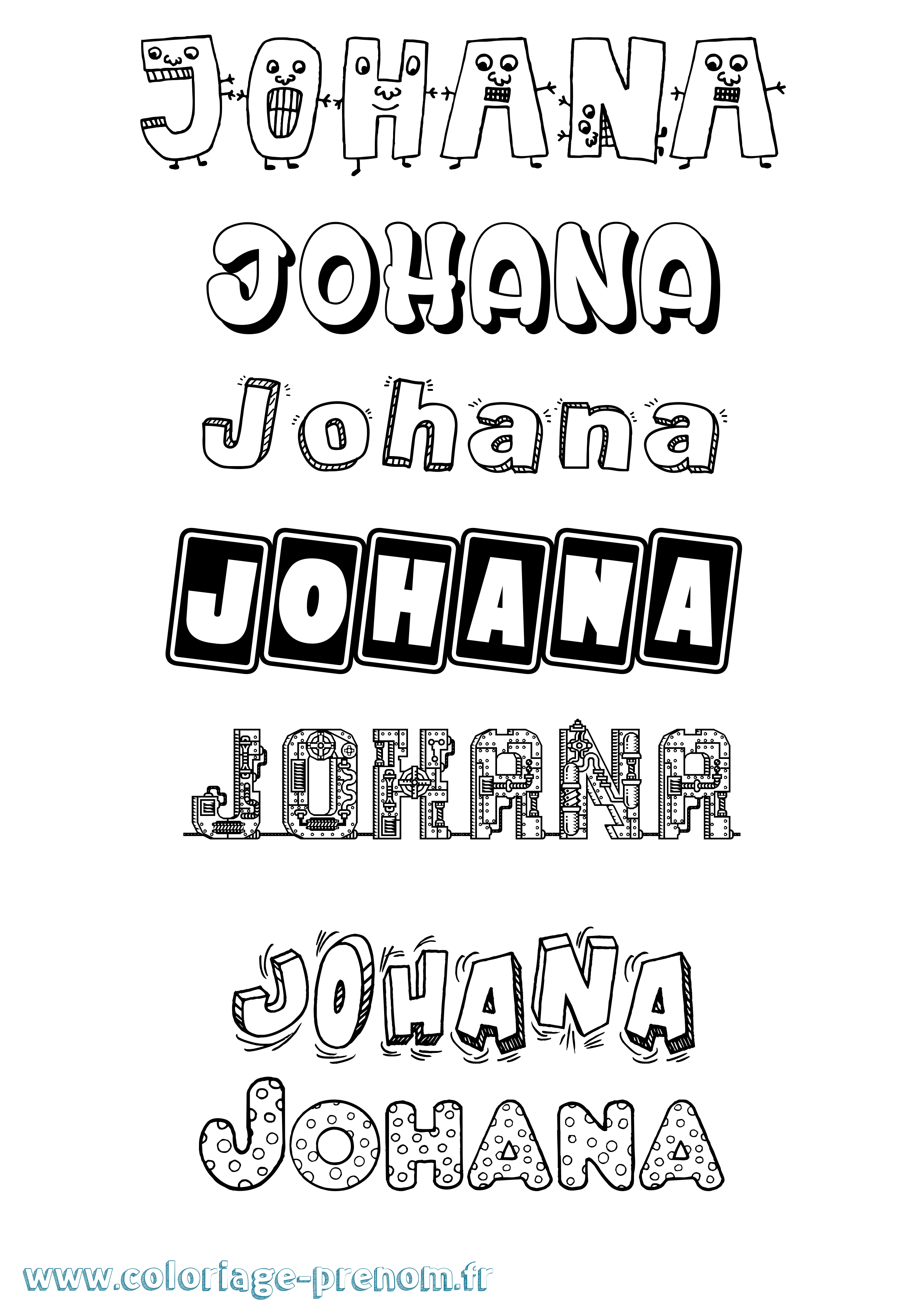 Coloriage Johana Fun Coloriage prénom Johana Fun